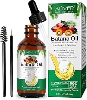 Batana Oil for Hair Growth, 100% Natural &Pure Organic Batana Oil, Moisturizing Essential Oils, Enhances Hair & Skin Radiance, Prevent Hair Loss for Men & Women, 60ml