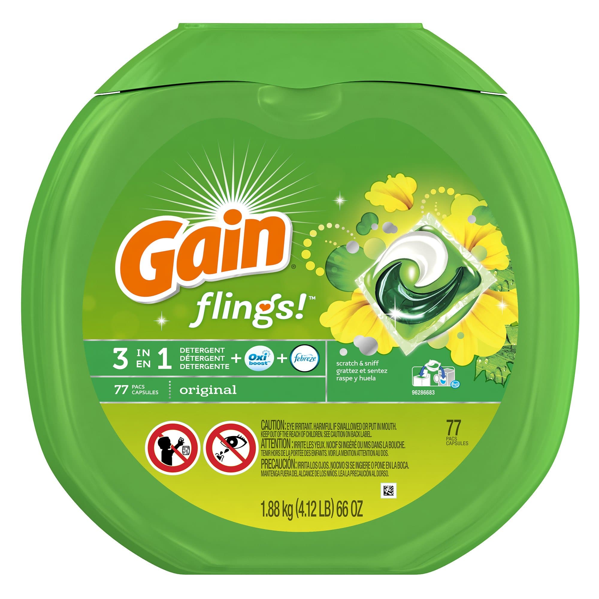 Gain ORIGINAL LAUNDRY DETERGENT PODS 77 COUNT