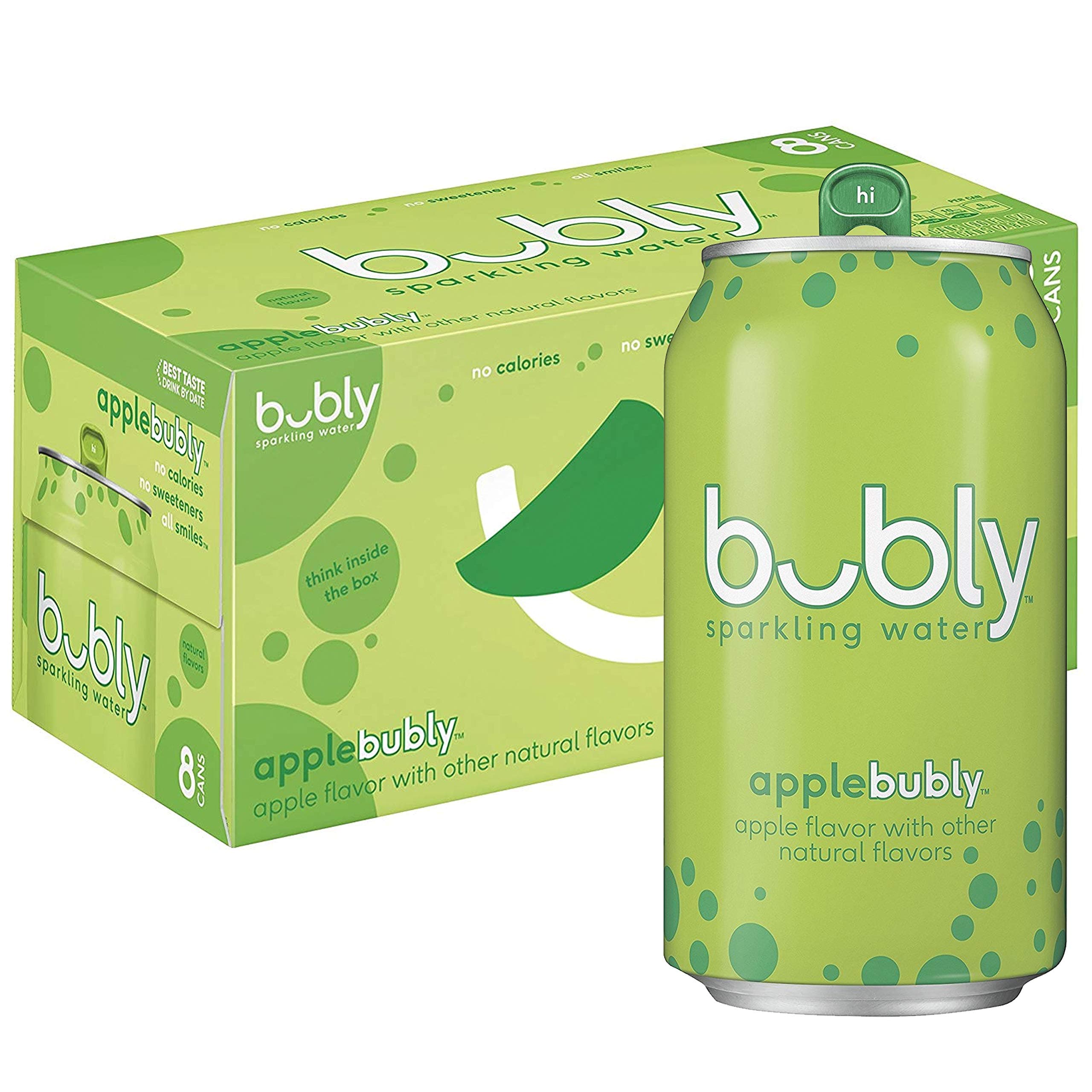 bubly Sparkling Water, Apple, 12 fl oz. cans (8 Pack)