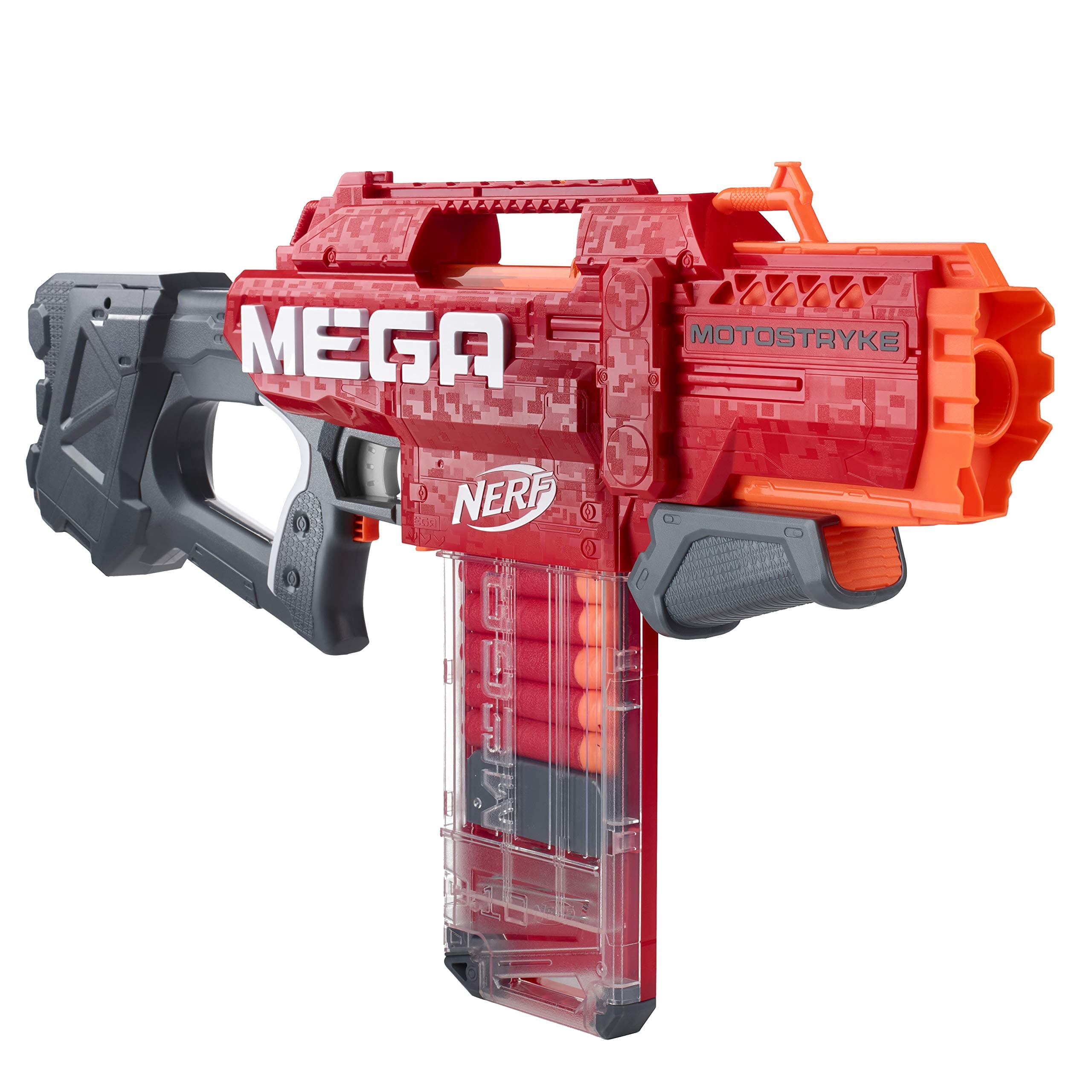Nerf Mega Motostryke Motorized 10-Dart Blaster -- Includes 10 Official Nerf Mega Darts And 10-Dart Clip -- For Kids, Teens, Adults