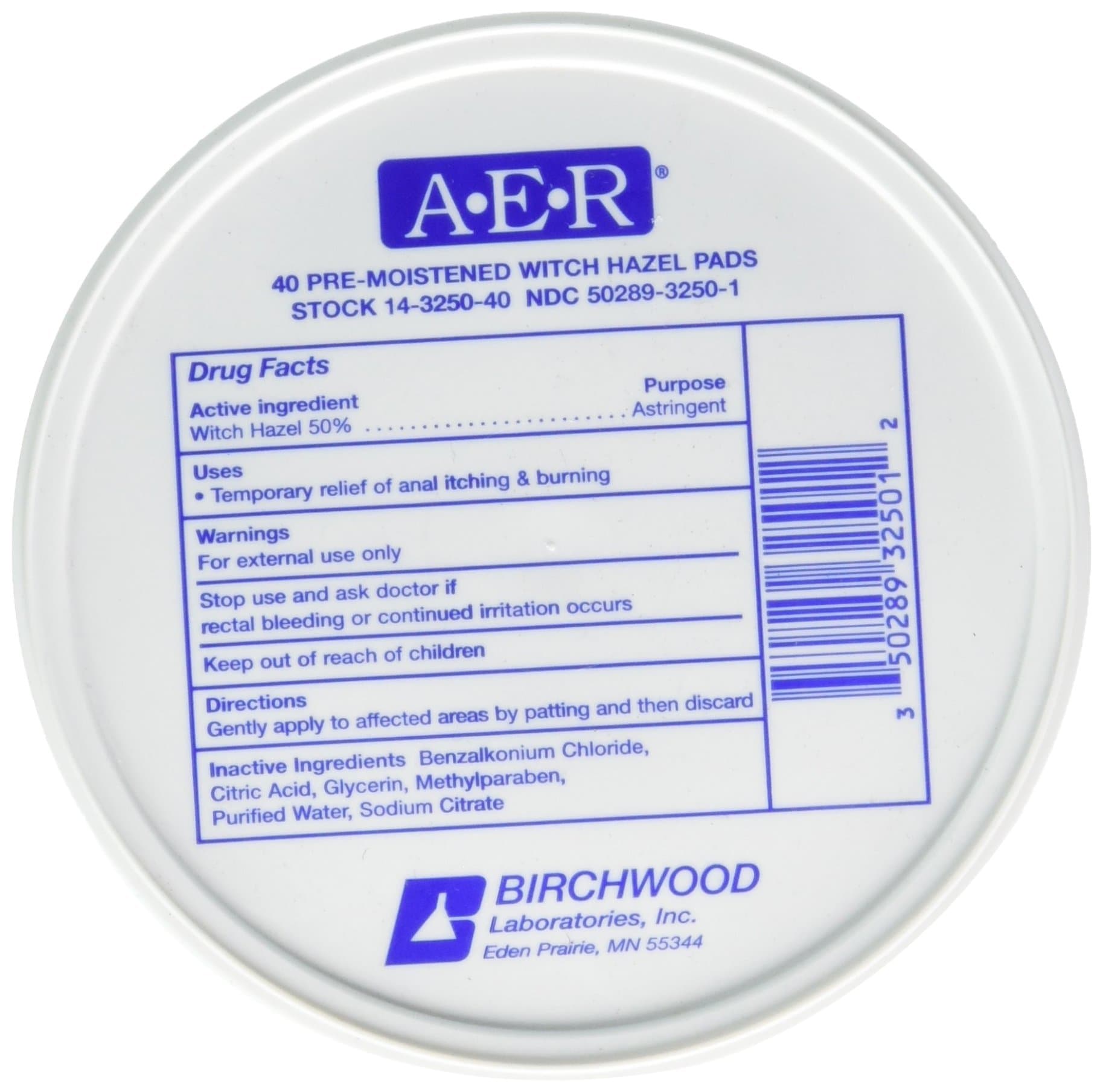 Birchwood Laboratories A-E-R Pre-Moistened Witch Hazel Pads, 80 Count Limited Edition