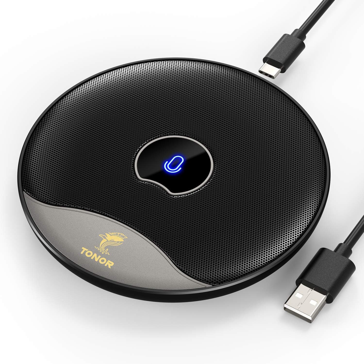 USB Conference Microphone, Omnidirectional Condenser Microphone with Mute Button for PC for Meeting/Online Class, Zoom Call, Skype Chat, Plug and Play (TM20)