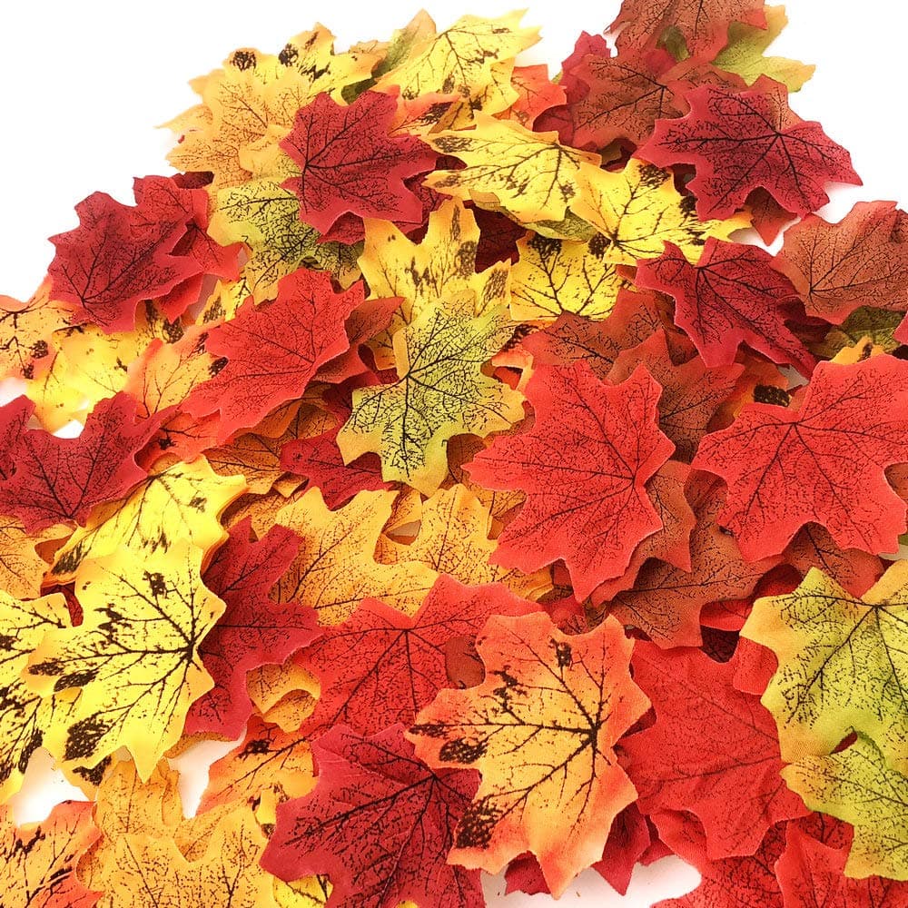 CODE FLORIST 200 Pcs Fall Artificial Maple Leaves for Thanksgiving,Weddings Decorations,Festival Events