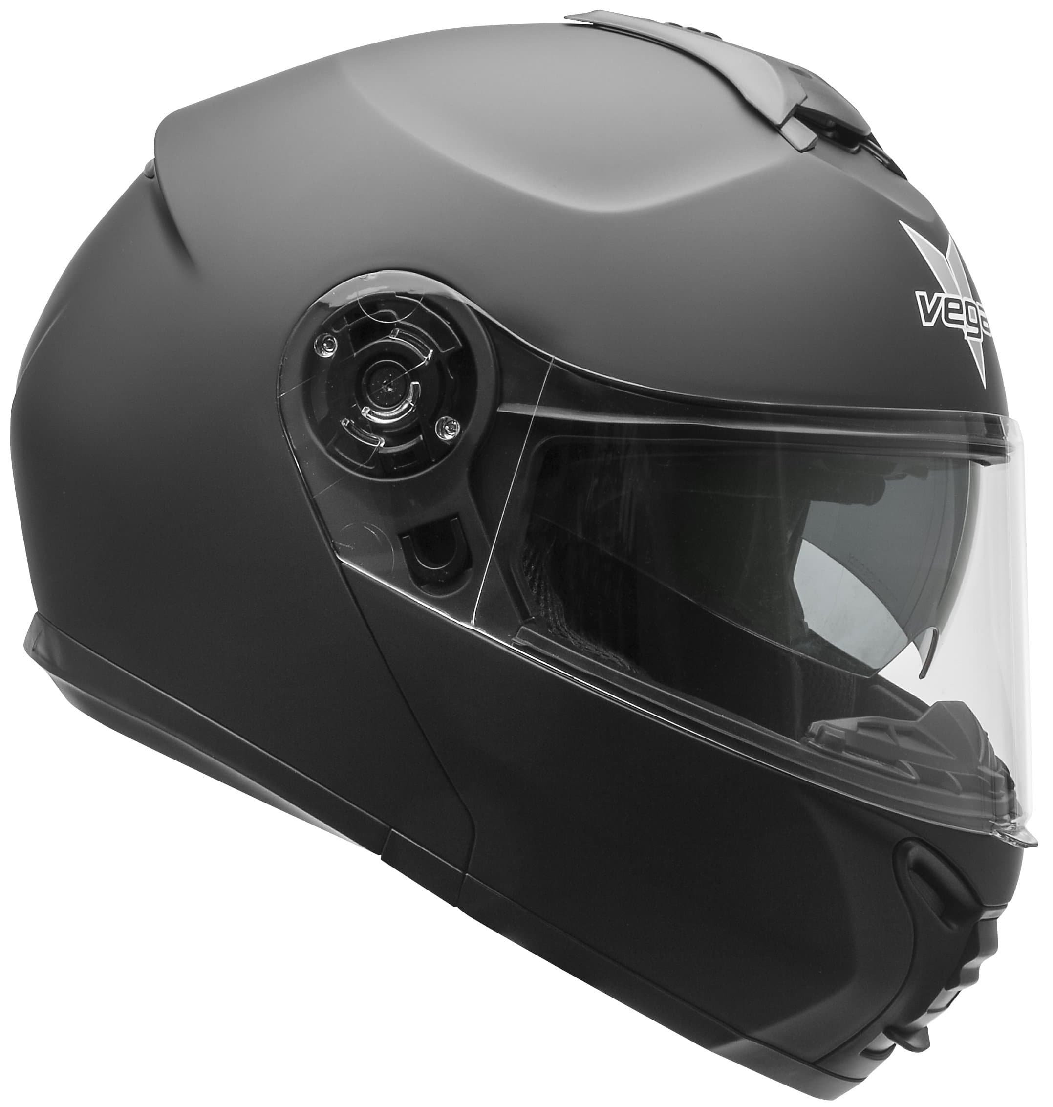 Vega Helmets VR1 Modular Motorcycle Helmet with Sunshield - DOT Certified Half to Full Face Flip Up Motorbike Helmet for Cruisers Scooter Touring Moped, Bluetooth Compat (Matte Black, XX-Large)
