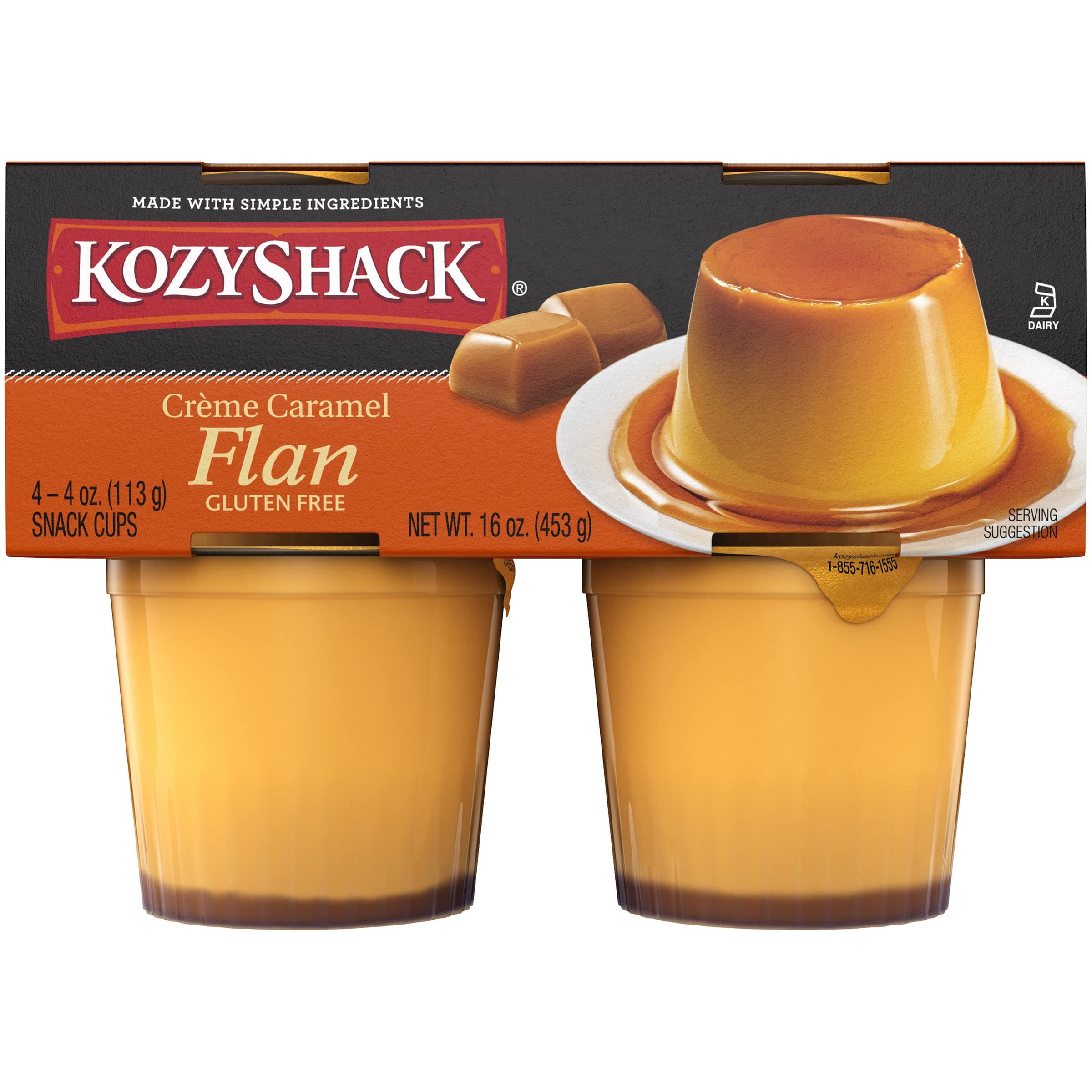 Kozy Shack Crème Caramel Flan 4-pack, 16 oz