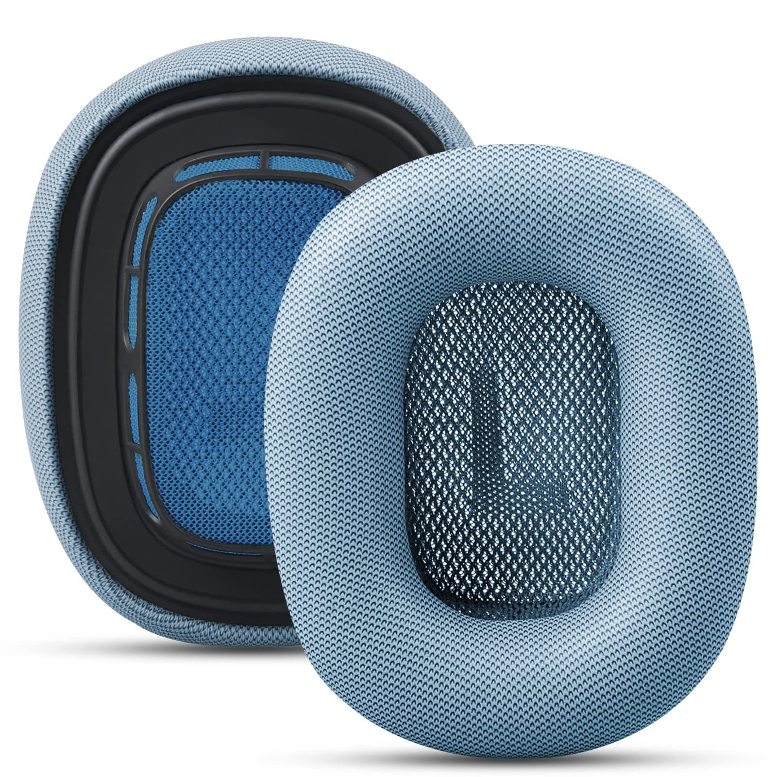 Premium Replacement Ear Cushions for Apple AirPods Max Headphone, Protein Leather Memory Foam Earpads (Leather-Blue)