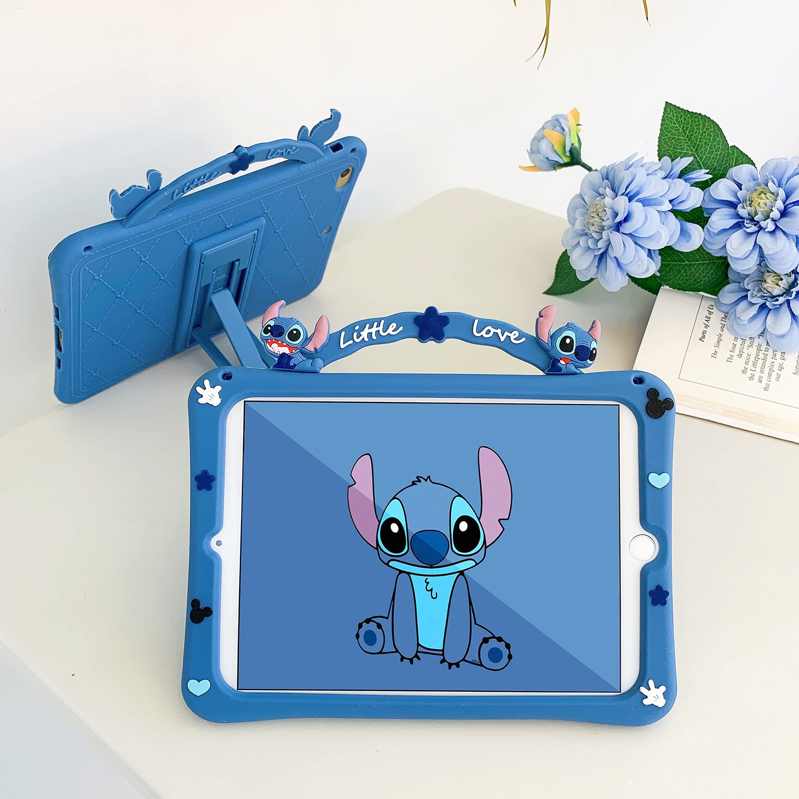 Case for iPad 8th / 7th Generation (2020/2019), iPad 10.2 Case for Kids，Stitch Cute Cartoon Case with Fold Stand Ultra Soft Slim Silica Shockproof Cover for Girls Boys