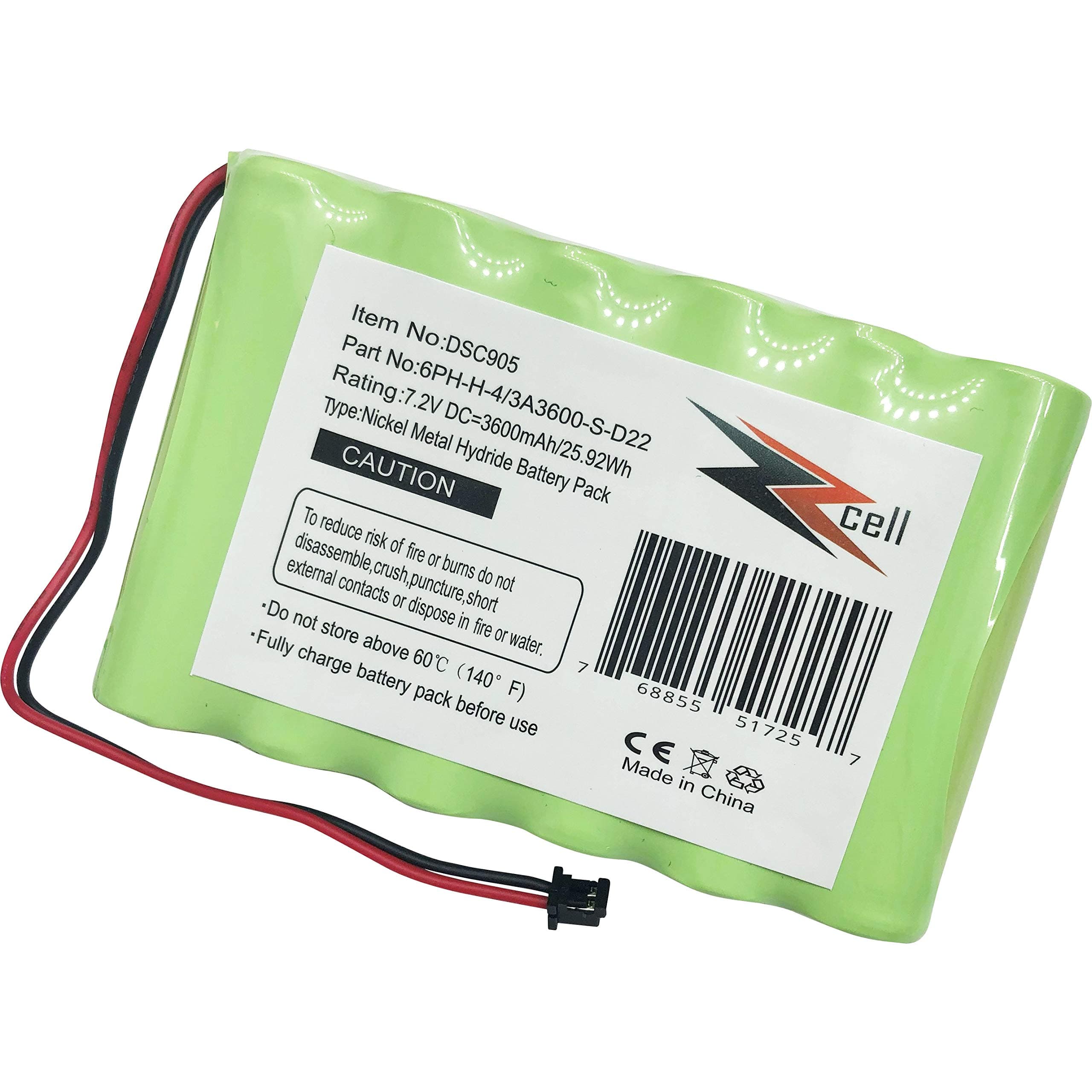 ZZcell® Battery Replacement for DSC Impassa SCW9057 Control Panel, 6PH-H-4/3A3600-S-D22 Alarm System 3600mAh (Note: Check Part No. Before Purchase) Battery Will Fully Charge Once Installed.