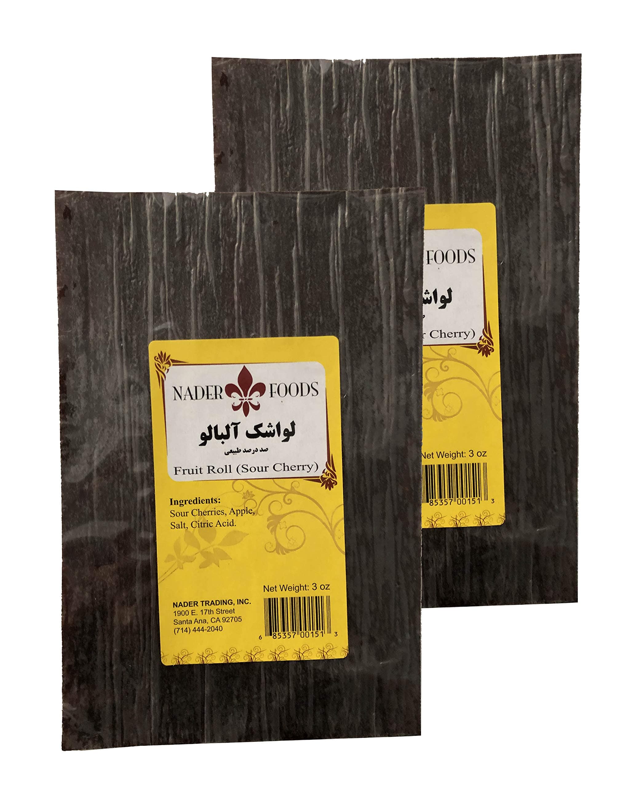 Nader Fruit Roll, 3 oz ( 100% Natural) (Sour Cherry)