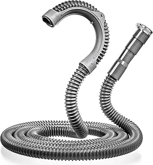 Universal Washing Machine Drain Hose - 10 Ft Drain Hose - Corrugated and Flexible Washer Drain Hose - Installation Washer Hose Drain Replacement - Reinforced Washer Hoses with Clamp