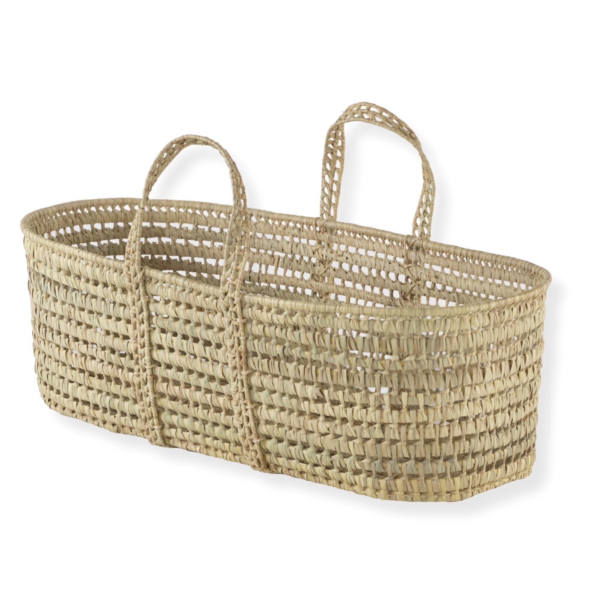 Clair de Lune Natural Palm Moses basket | Handwoven and Breathable Design | N...