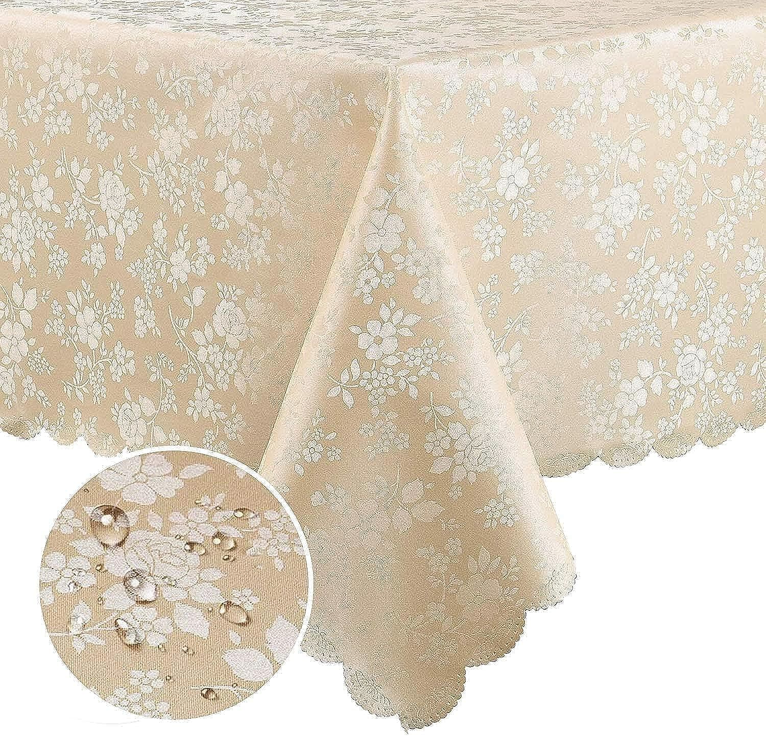 Machine Washable Vinyl Tablecloth,Easy Wipe Clean Rectangular Dining Tablecloth,100% Waterproof Spill Proof Tablecloth for Kitchen and Dining Table