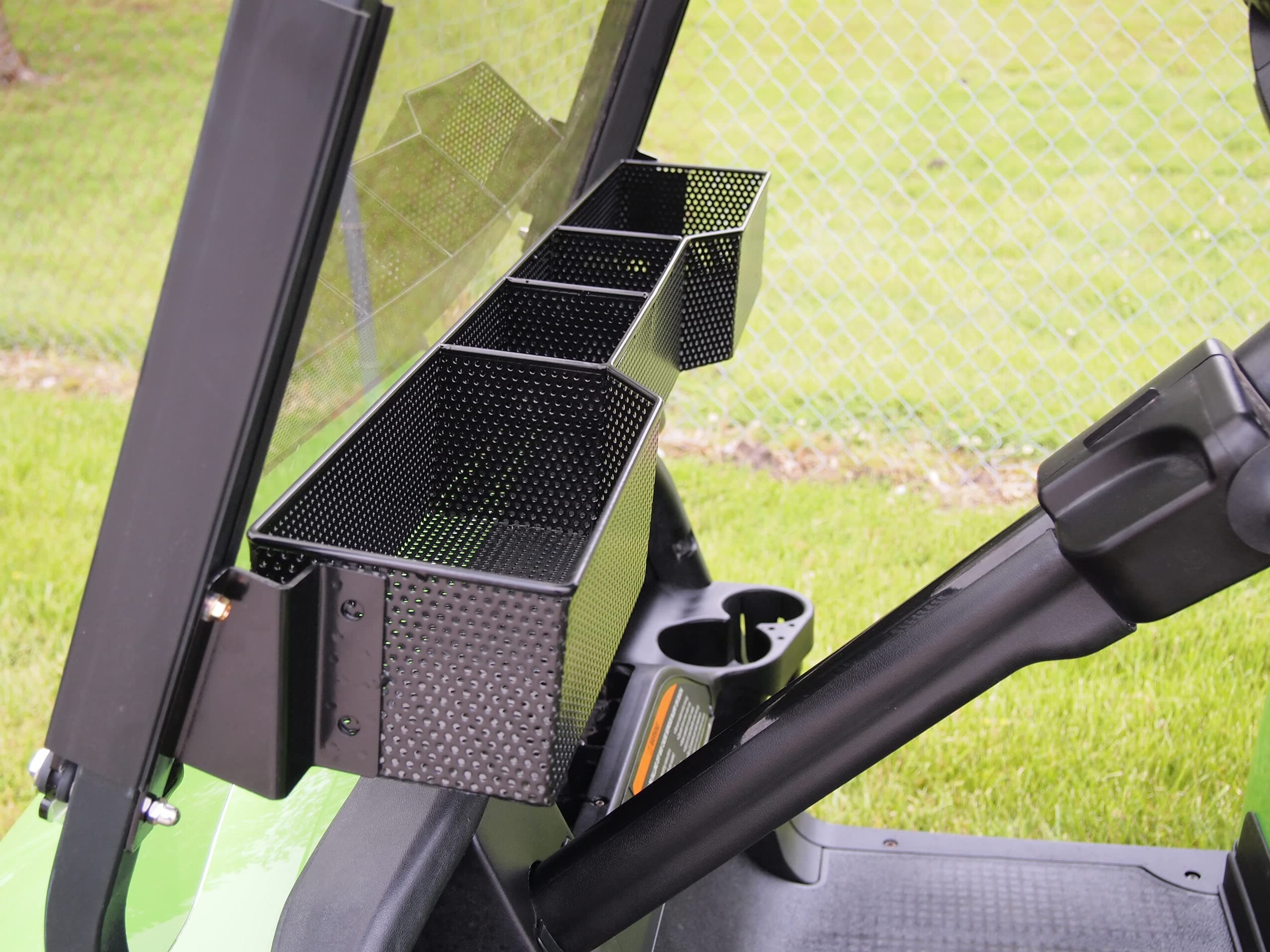 Golf Cart Front Basket Storage Basket Dash Basket Compatable with EZGO TXT/RXV, Club Car DS (2000.5+)/Precedent/Tempo/Onward, Yamaha G29 Drive2 2007+, One Piece Solid Design & Larger Compartments