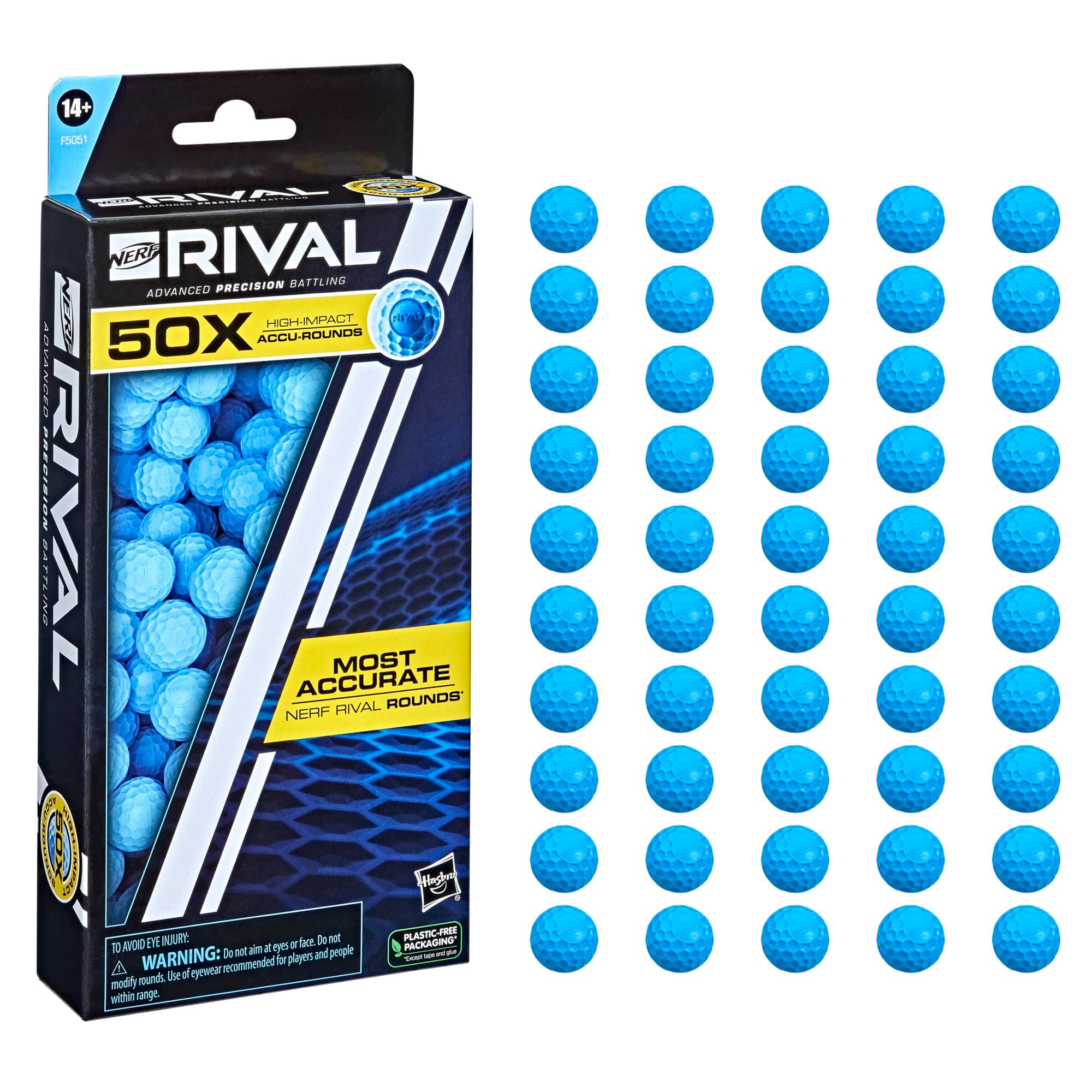 Nerf Rival 50 Accu-Round Refill, The Most Accurate Nerf Rival Rounds (Multicolor)