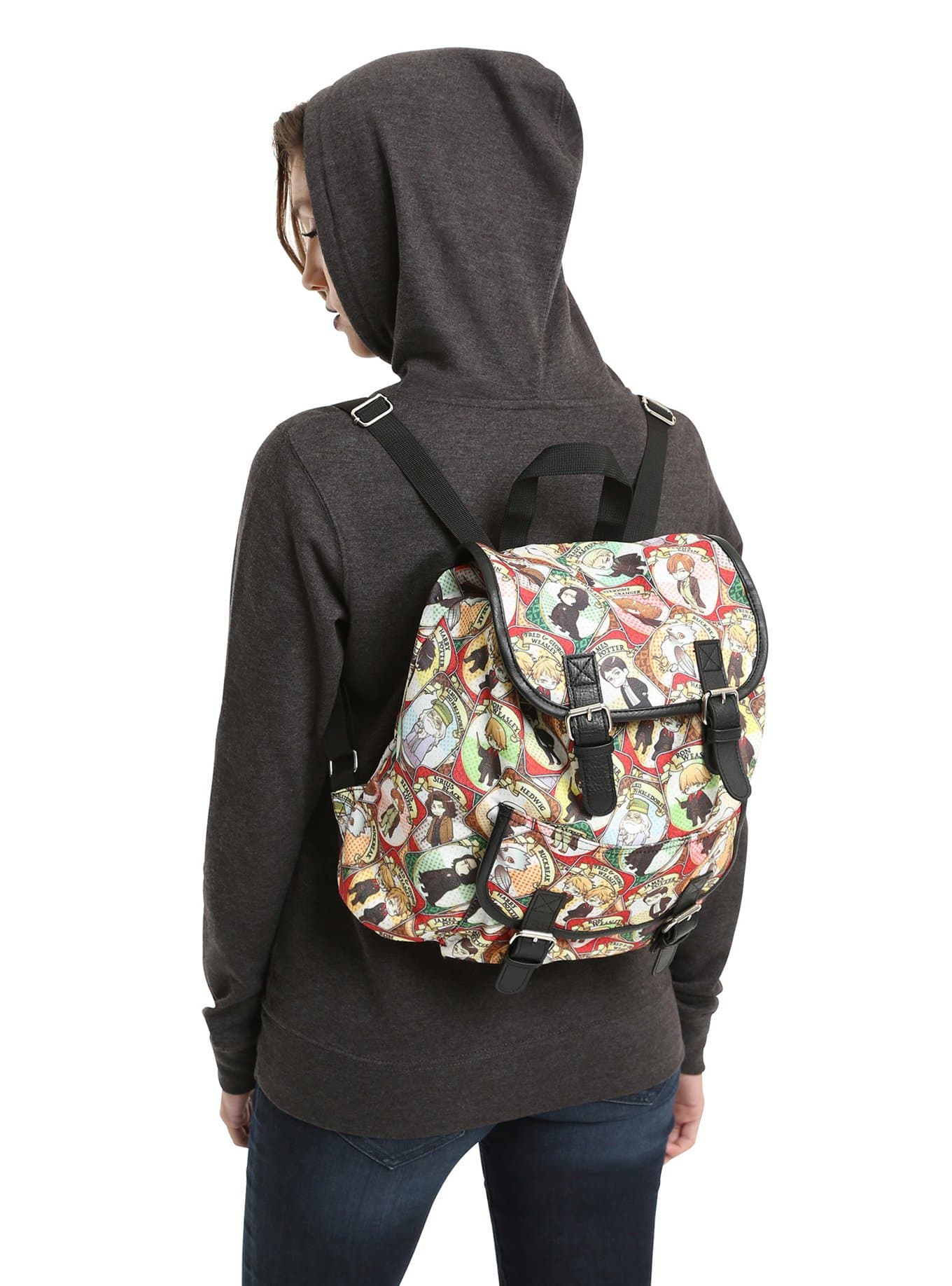 Harry Potter Chibi Print Character Slouch Backpack