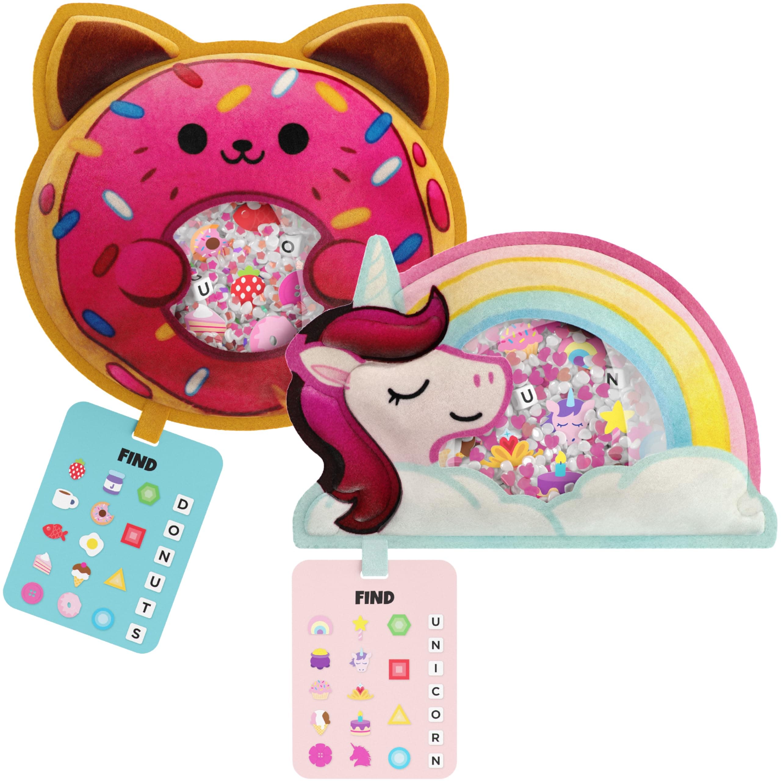 Vango BIZYBOO Sensory Puzzle - Problem Solving Hidden Object Busy Bag Character Toy - for Kids 3 and Up (Daisy & Peaches)