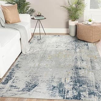 Famibay Rugs Living Room 120x170cm Washable Rugs for Bedrooms Modern Abstract 5mm Thin Short Pile Carpet for Bedroom Dining Room Kitchen Office