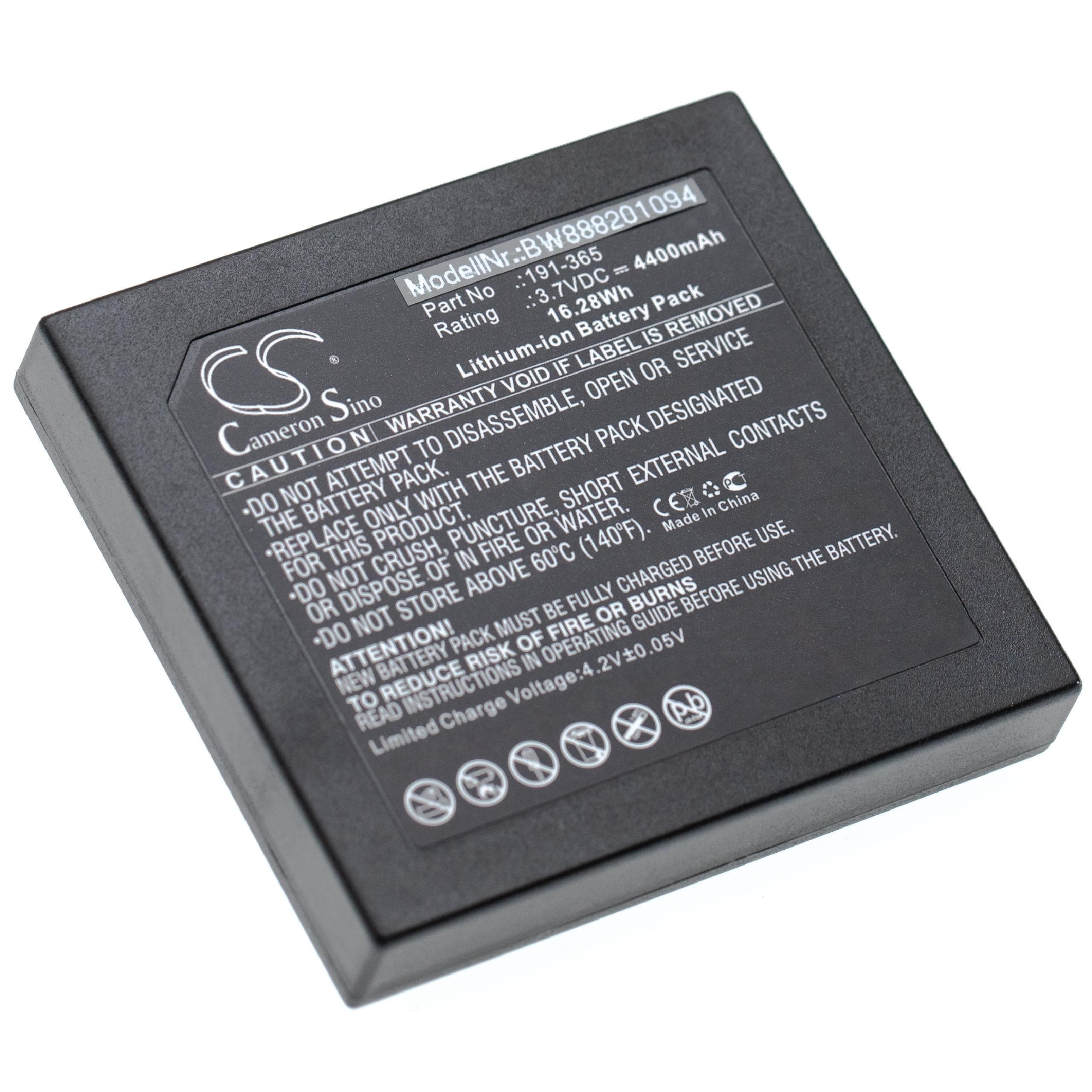 vhbw Replacement Battery compatible with GE DPI 620/G, DPI620 Genii, IO620 Measuring Devices (4400mAh, 3.7V, Li-Ion)