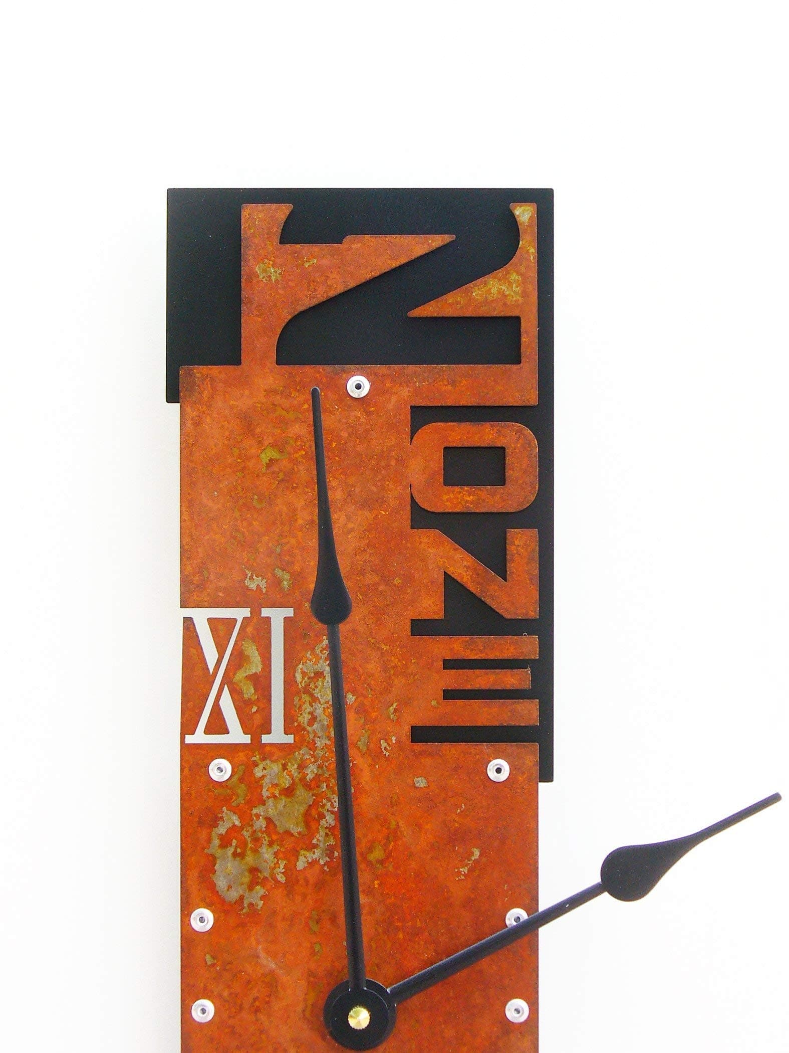 Outnumbered VII Wall Clock Medium in Rust & Black