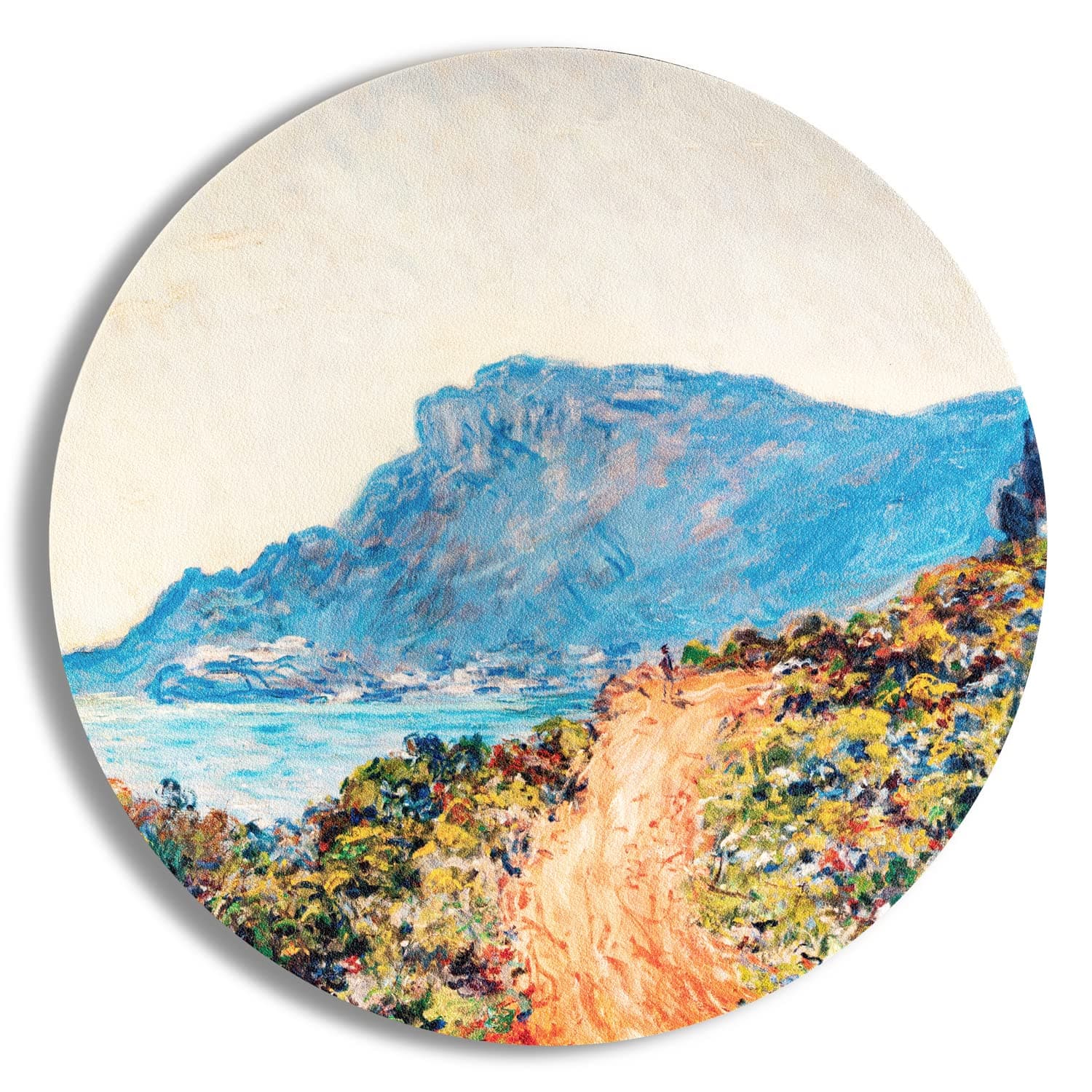 Mouse Pad - Mousepad, Mouse Pads with Famous Art, Cute Mouse Pad, Mouse Mat, Mouse Pads for Wireless Mouse, Leather Mousepad (La Corniche Near Monaco by Claude Monet)