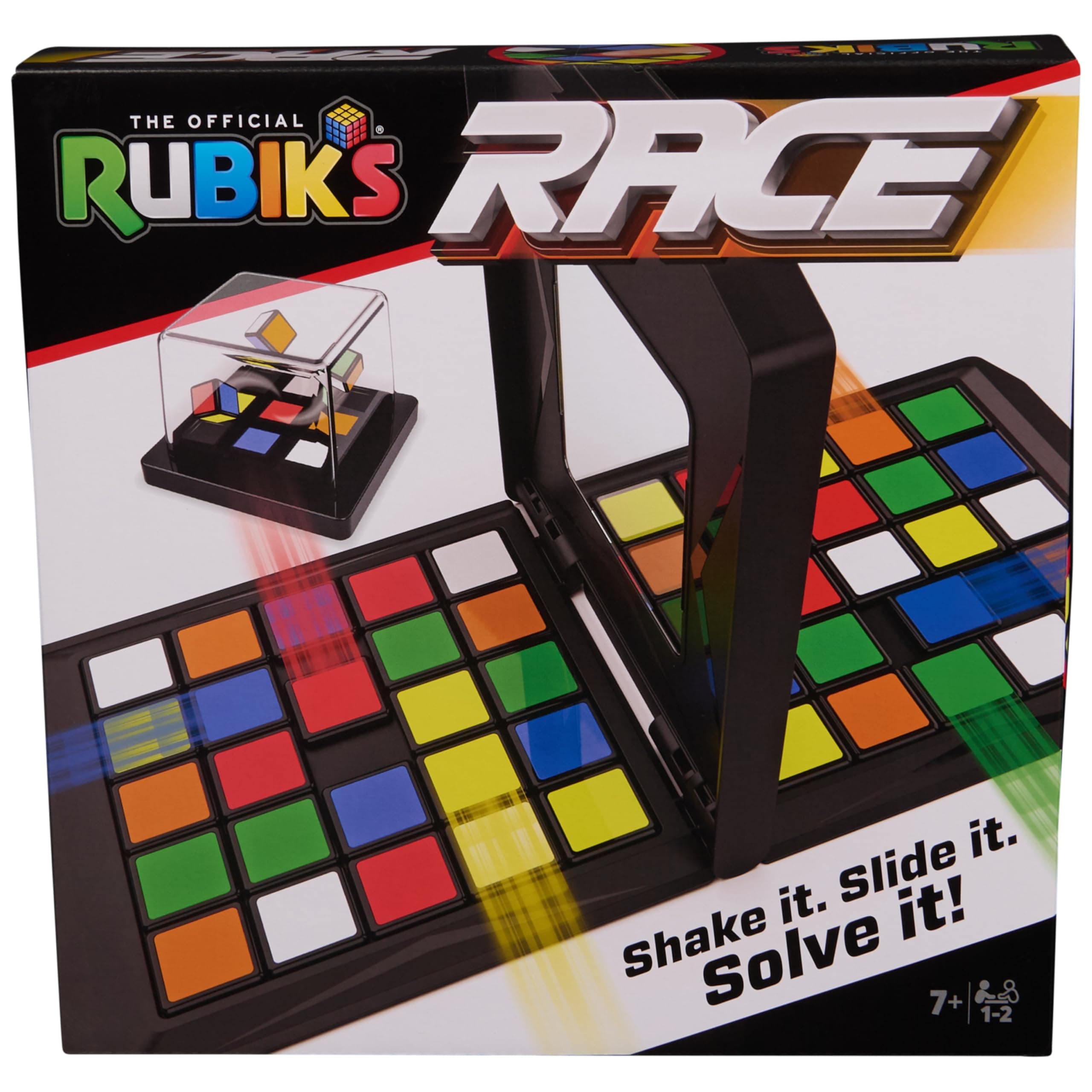 Rubik's Race, Classic Fast-Paced Strategy Sequence Brain Teaser Travel Board Game Two-Player Speed Solving Face-Off, Packaging May Vary, for Adults & Kids Ages 7+