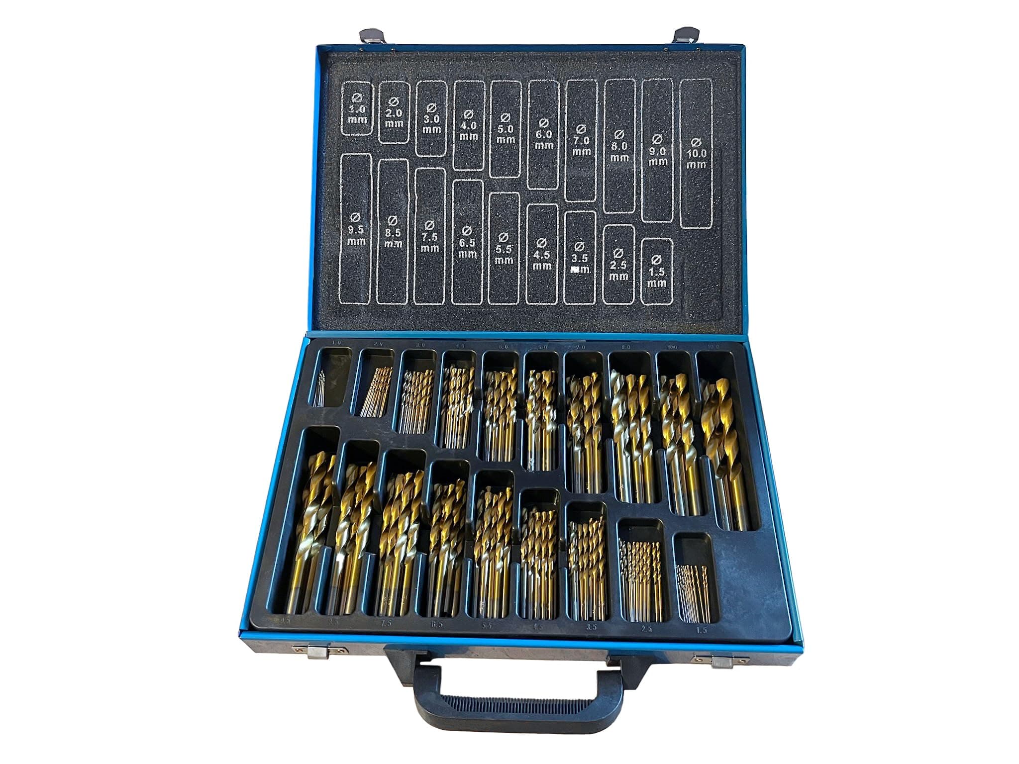 170pc HSS-Co Cobalt Drill Bit Set (DRILL_BITS), Designed for Stainless Steel, 1-10mm, Metal Carry Case