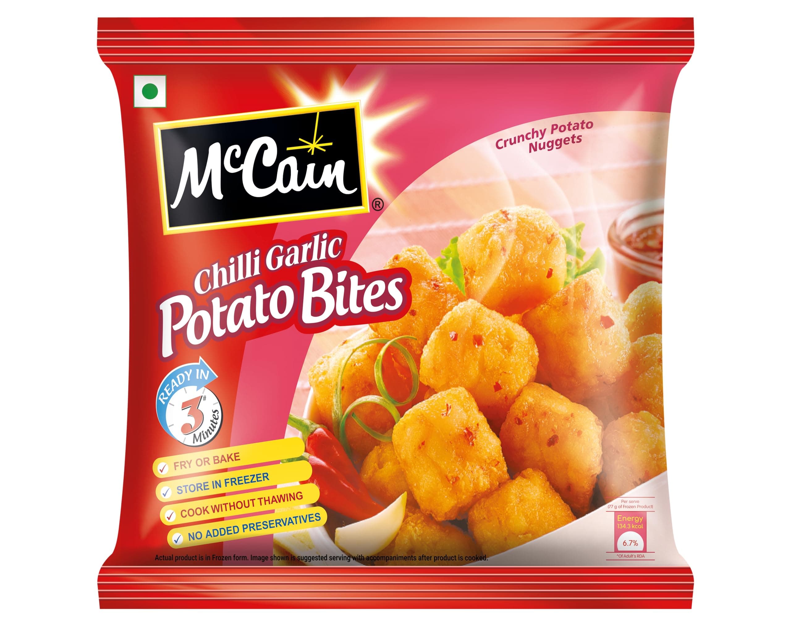 Mccain Chilli Garlic Potato Bites, 420 g Regular Pack