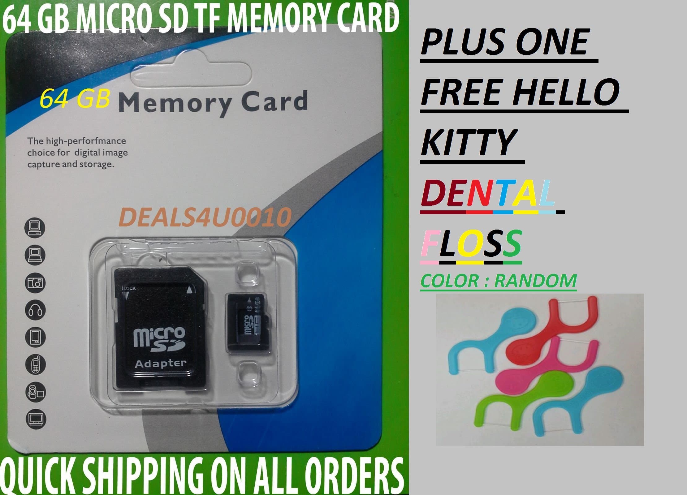 64GB Micro SD Card CLASS 10 FOR SAMSUNG GALAXY & ALL CELL ETPHONES &TABL
