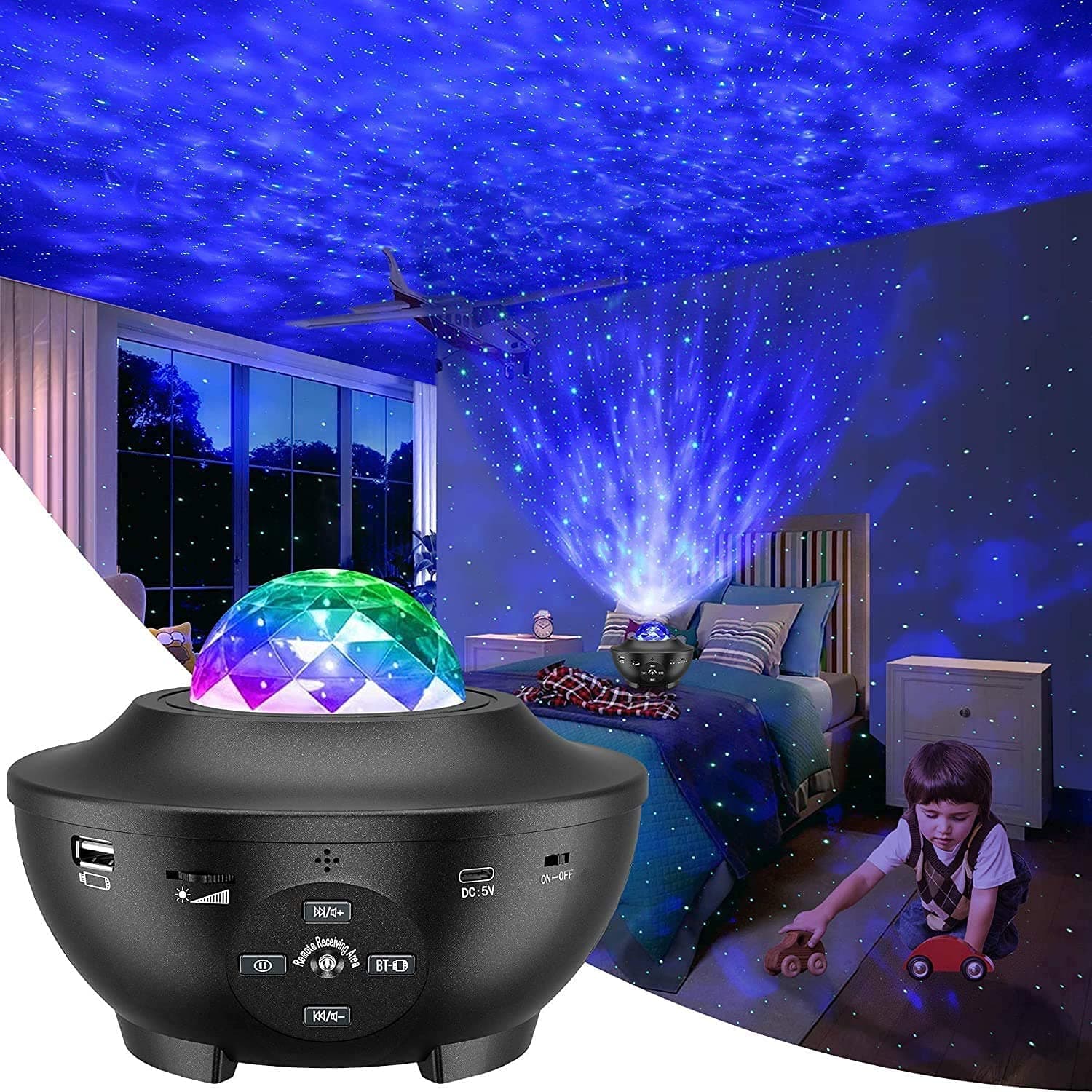 Galaxy Projector, Star Projector 3 in 1 Night Light Projector w/LED Cloud with Bluetooth Music Speaker for 1-16 Years Baby Kids Bedroom/Game Rooms/Home Theatre/Night Light Ambiance…