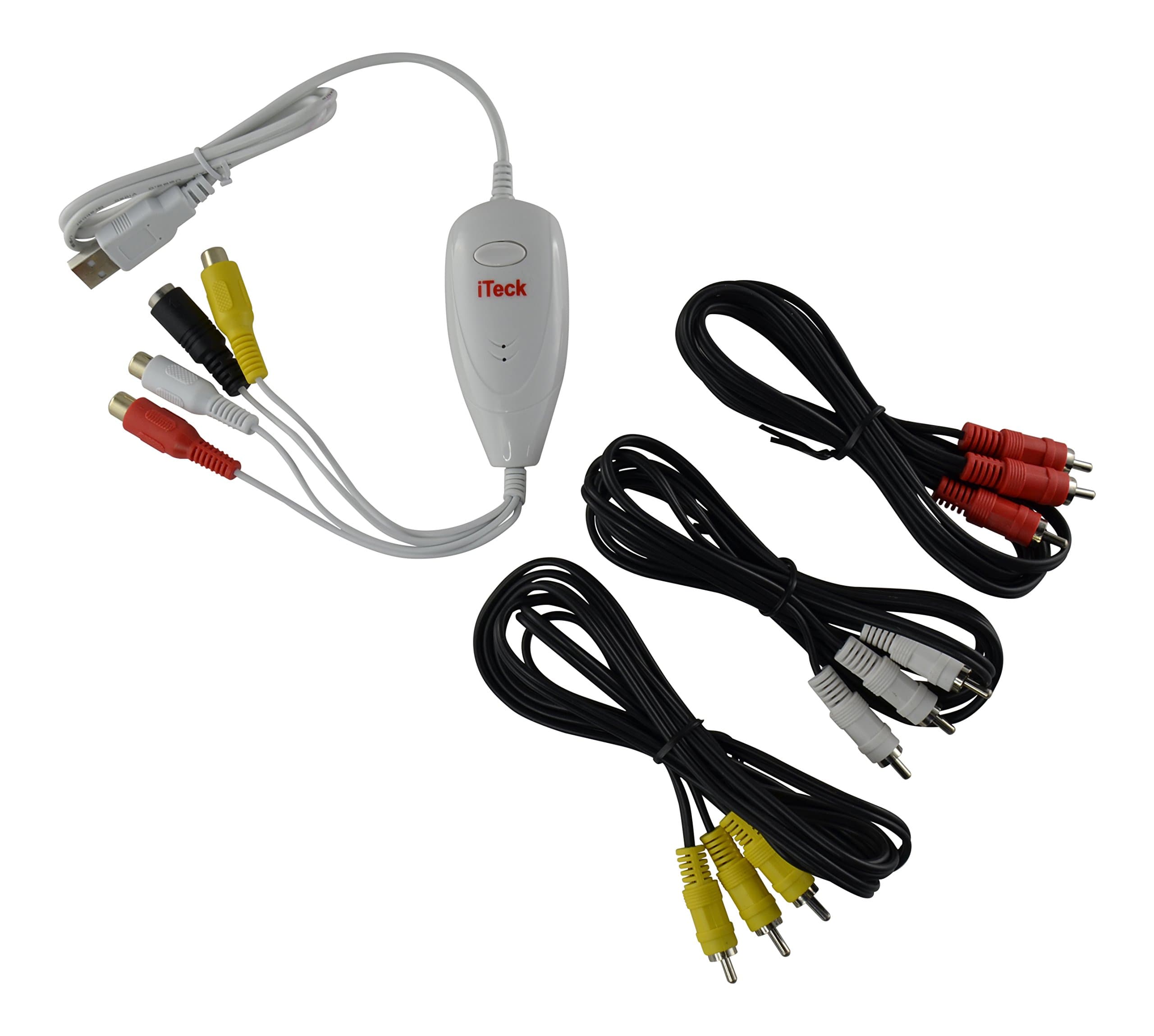 iTeck EzCap USB 2.0 Audio Video Capture Device Converter for Live Games from Xbox360 Playstation3 PS3 Wii in Color Included 3 RCA Splitters