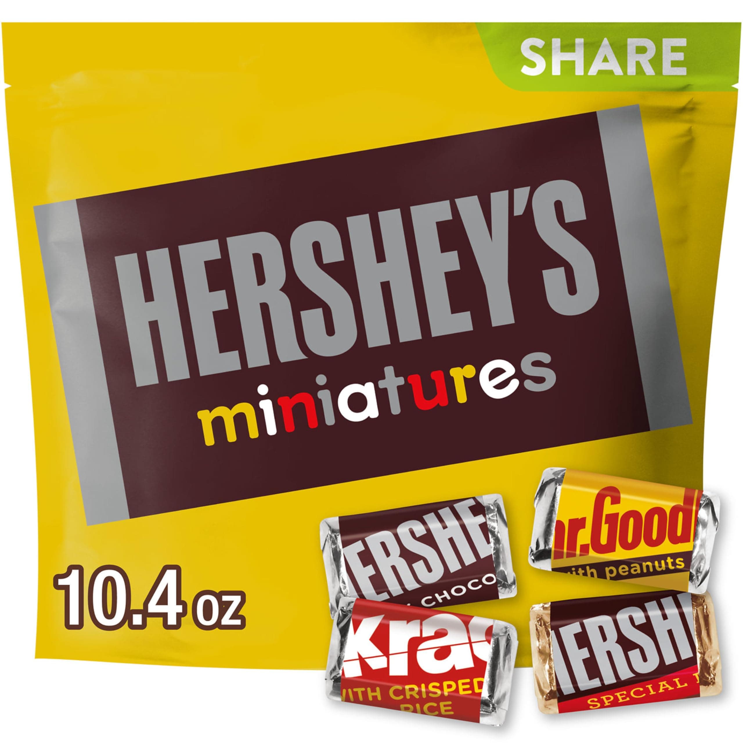 HERSHEY'S Miniatures Assorted Chocolate Candy Share Pack, 10.4 oz