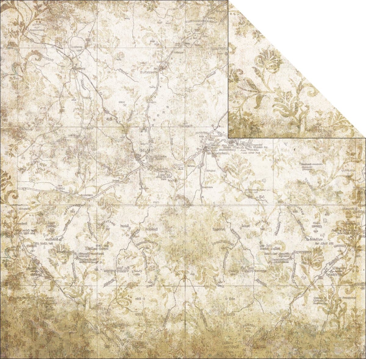 Timeless Travel Double-Sided Paper 12"X12"-Map