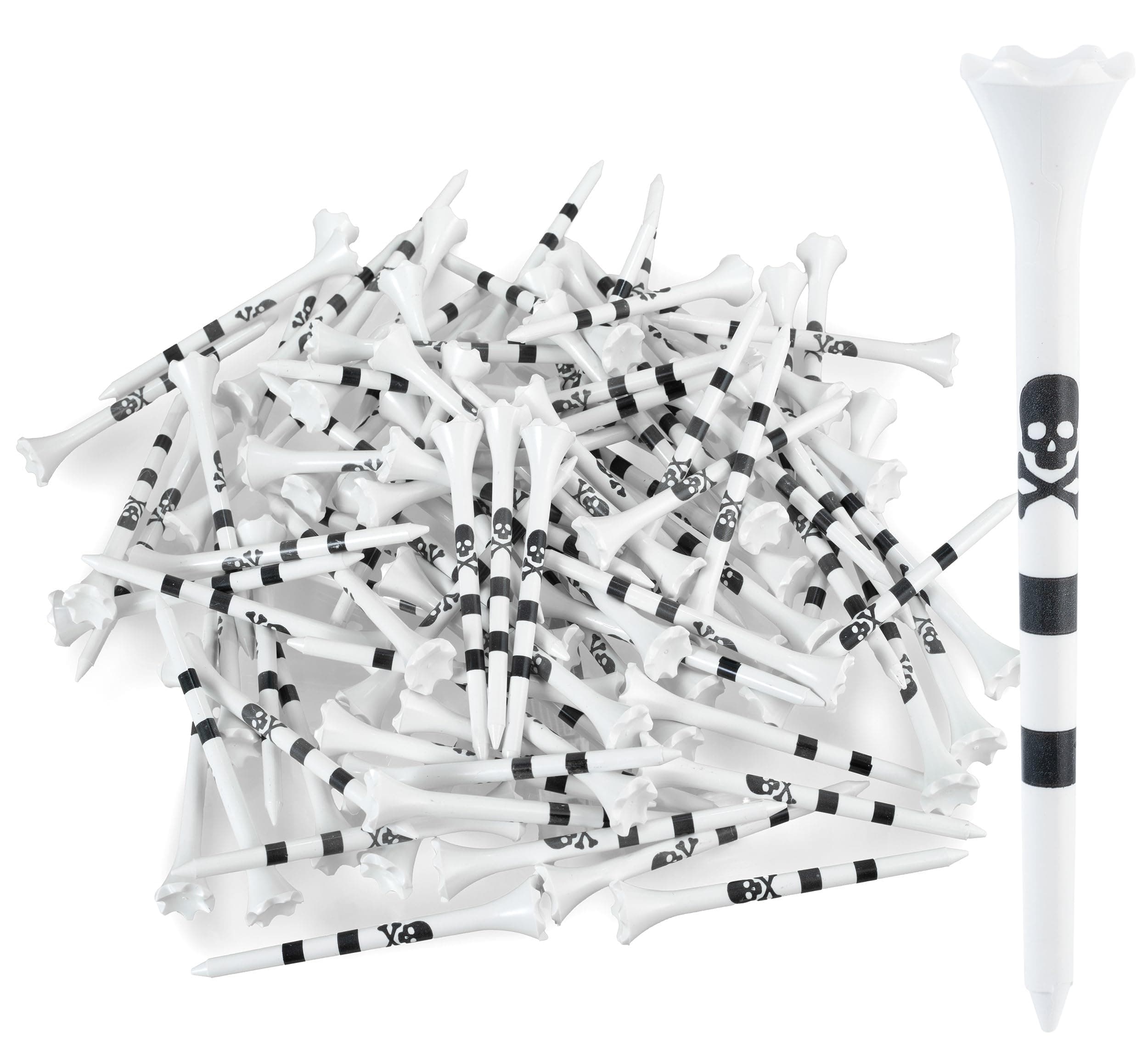 Skull and Crossbones Golf Tees Plastic 3 1/4-100 Tees in Bulk