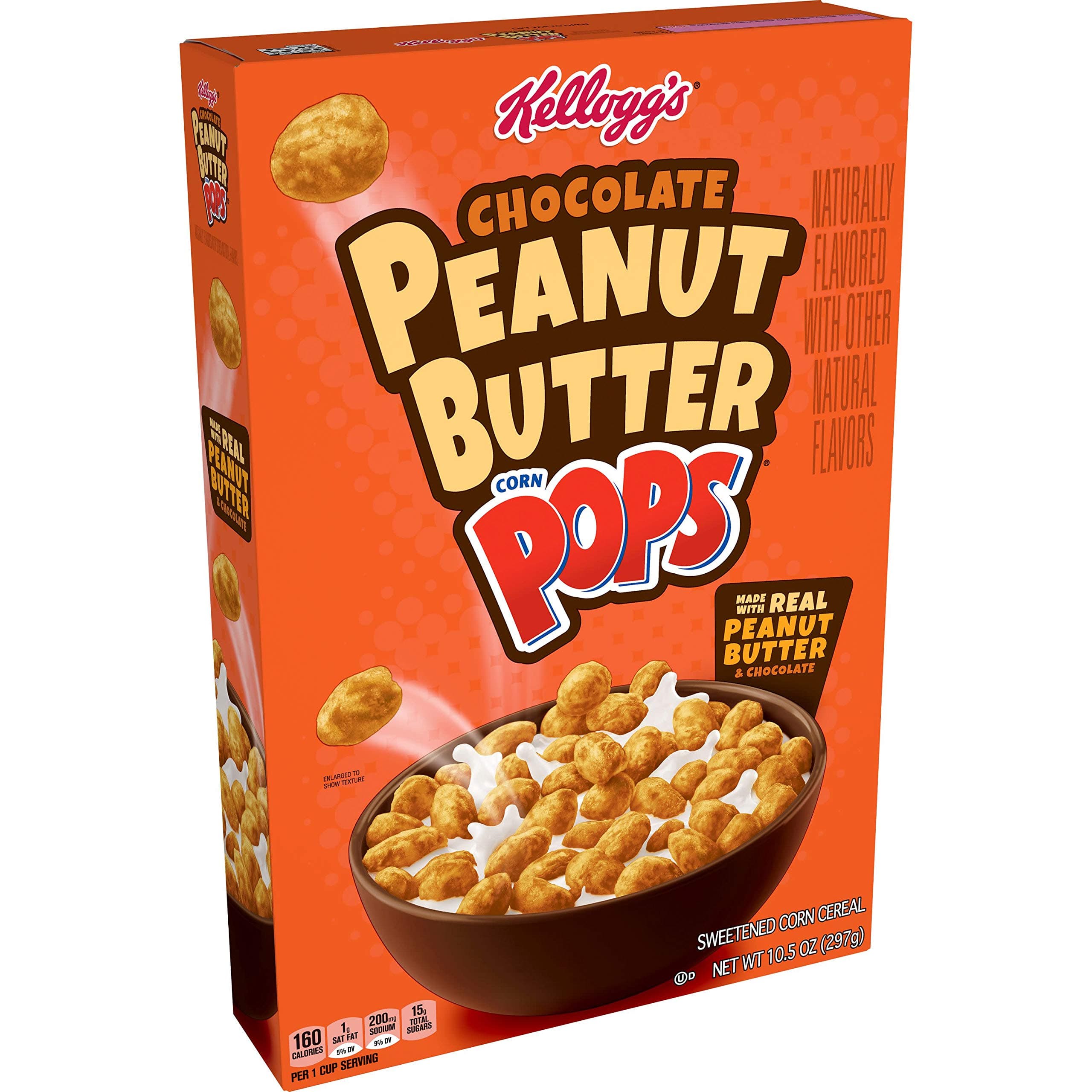 Kellogg's Corn Pops, Breakfast Cereal, Chocolate Peanut Butter, 10.5oz Box