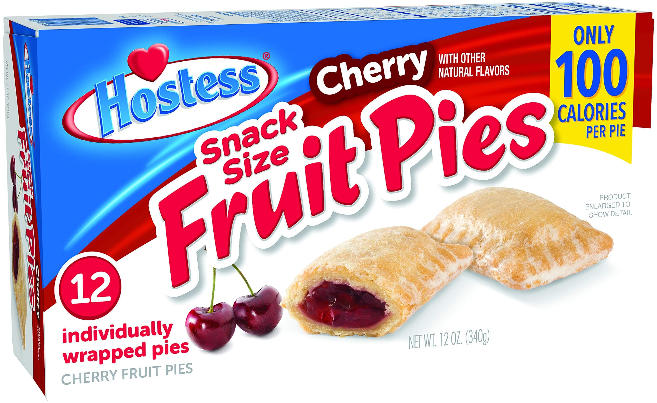 HOSTESS Snack Size Cherry Fruit Pies, 12 count, 12 oz (Pack of 6)