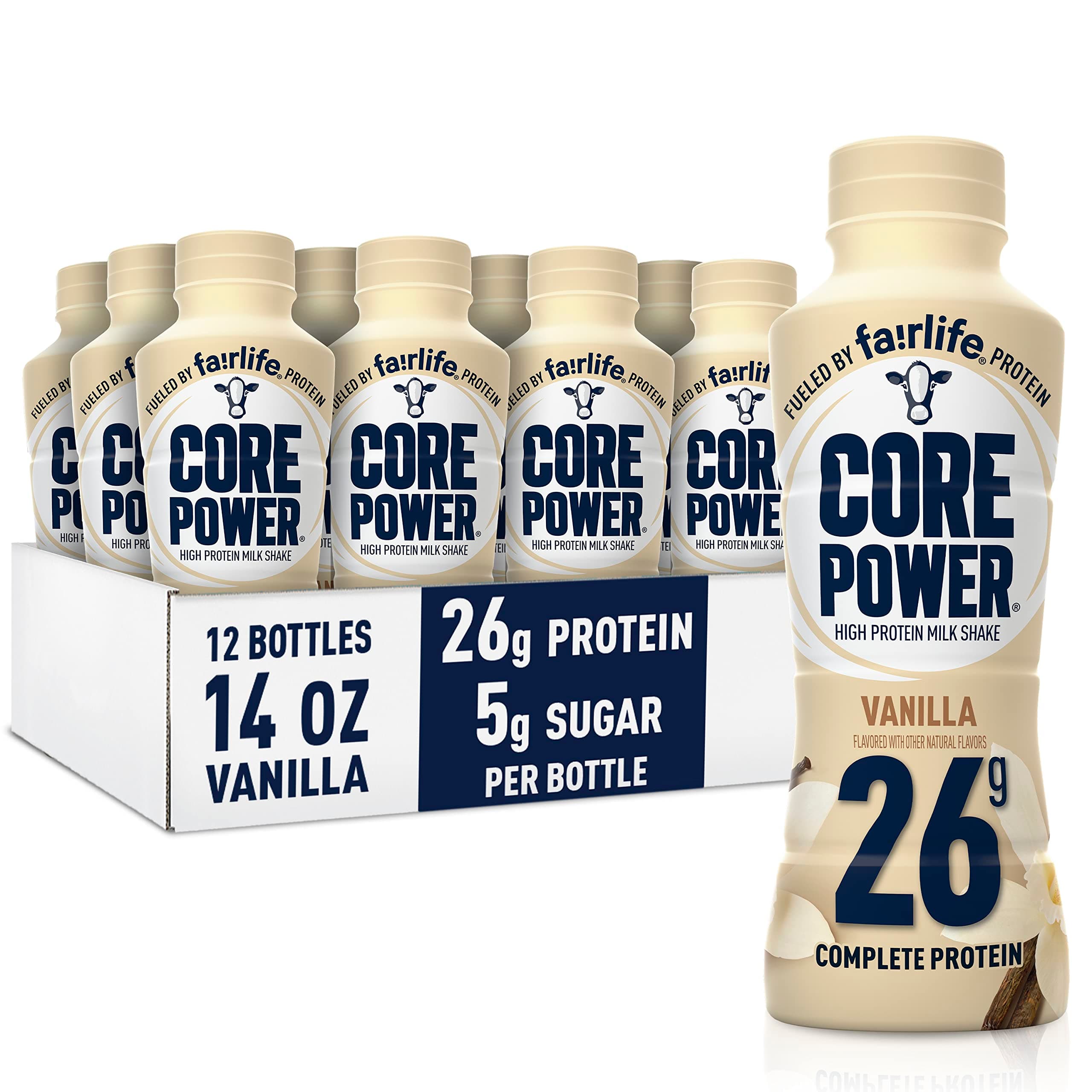 Protein Shake, Vanilla, 26g Bottle, 14oz, 12 Pack