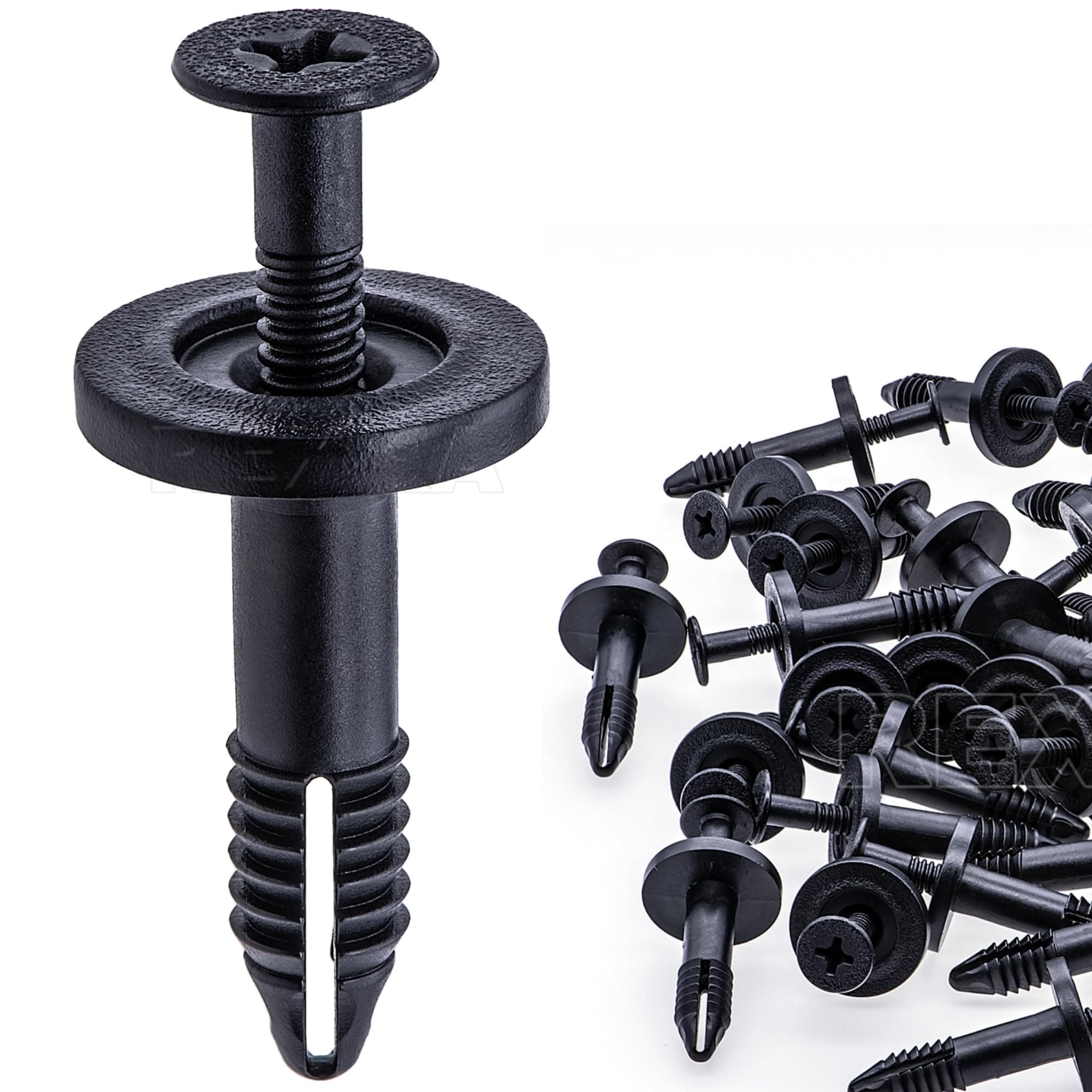 Rexka 30pcs Trim Panel Retainer Clips Push Type Rivet for Ford N807577-S N808331-S Aerostar Windstar E150 E250 E350 Super Duty N807577S N808331S Door Sill Plate Rivet