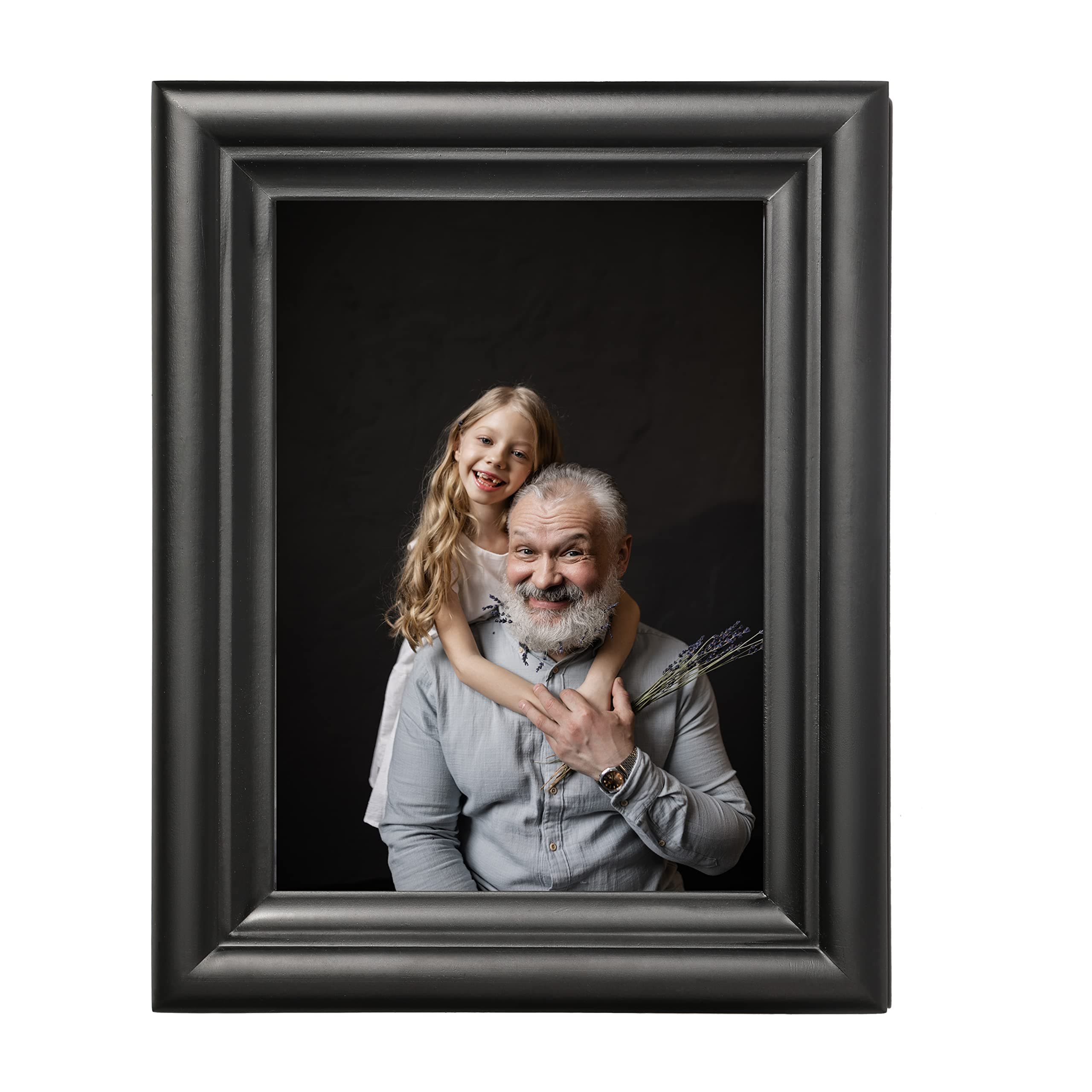 Black 8x10 Picture Frames – Solid Wood with High Definition Glass, Perfect for Tabletop or Wall Hanging – Ideal for Dad, Grandpa, Father's Gifts