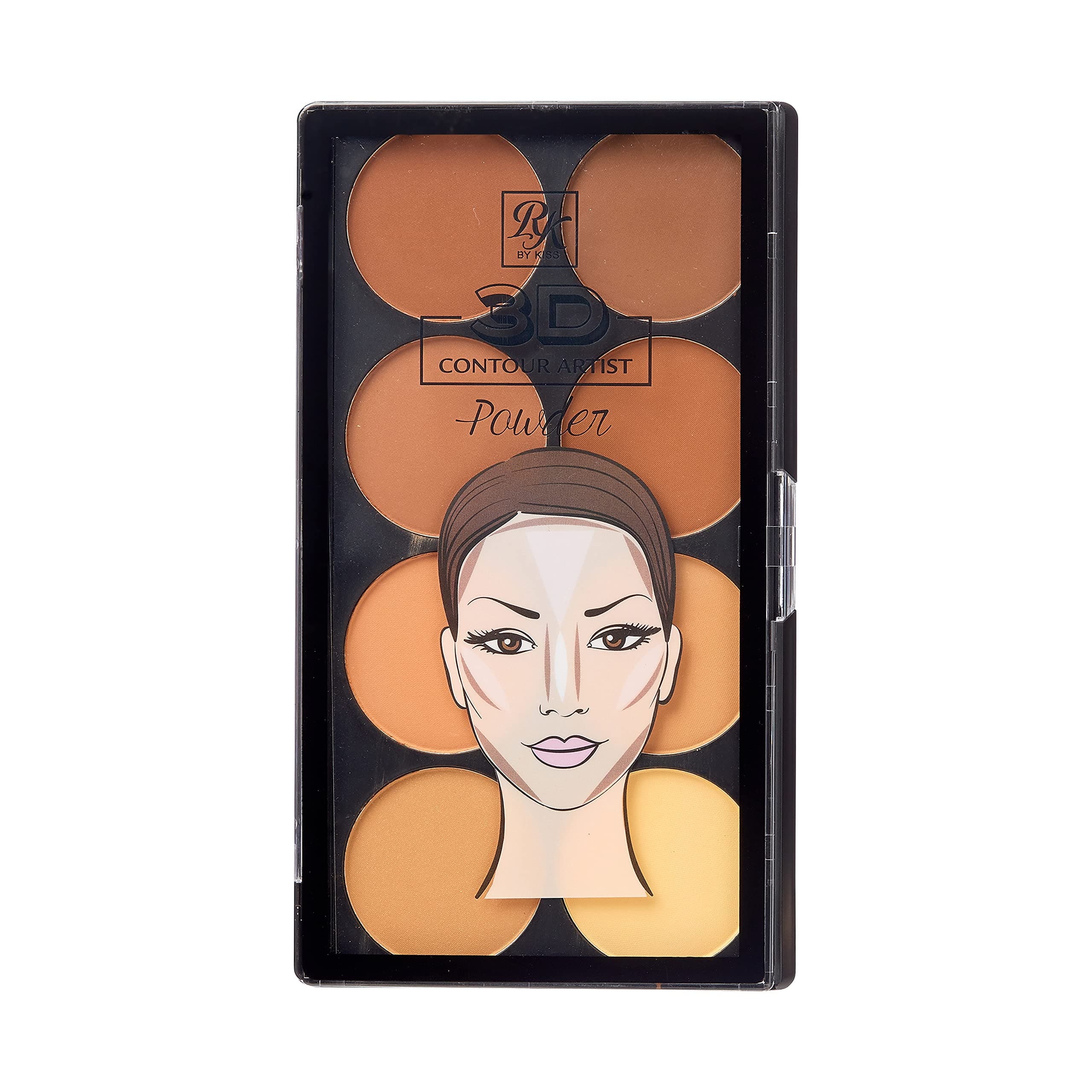 3D Powder Contour Palette Medium Dark Define your cheekbones, perfect your nose, and sculpt your jawline