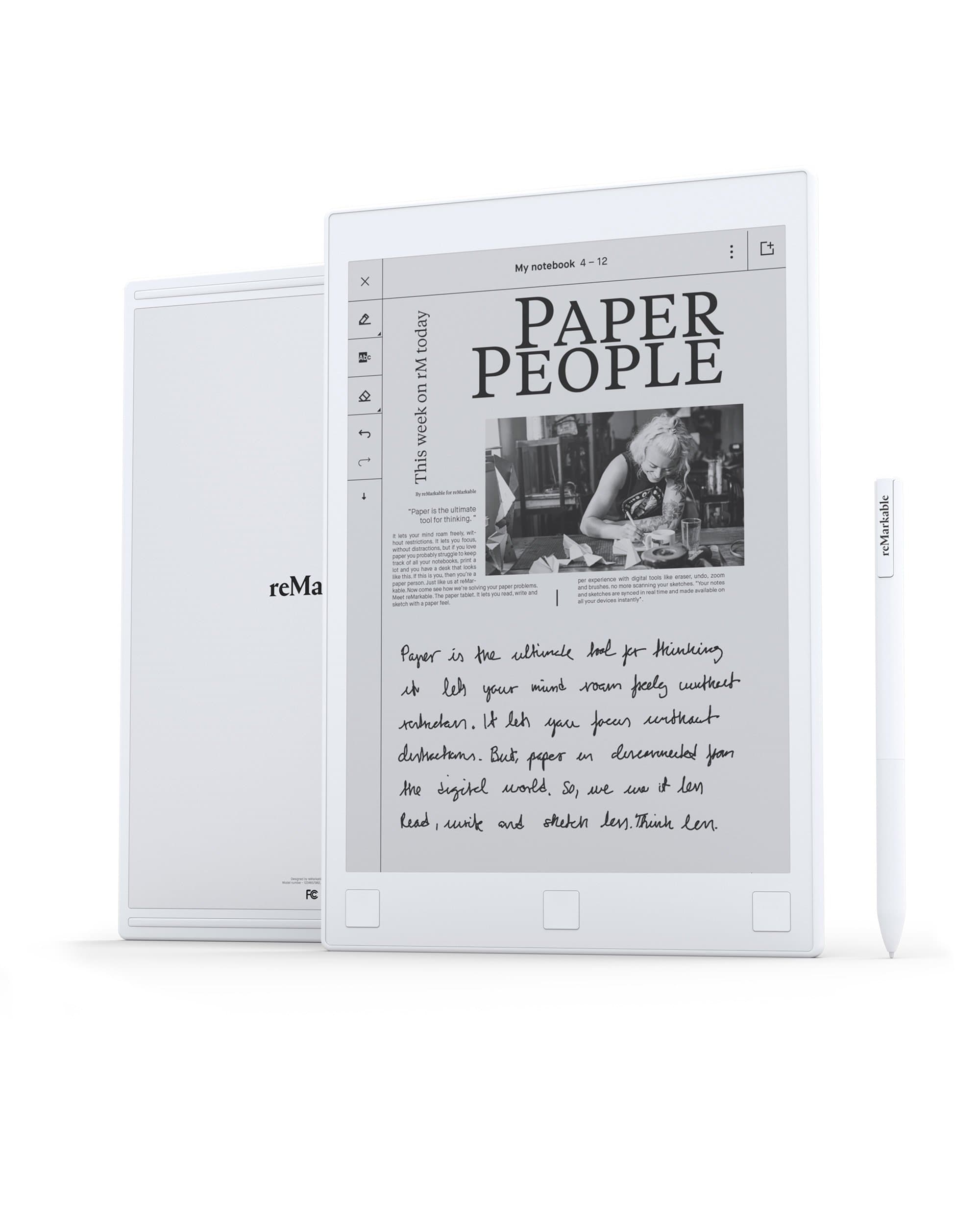Latest reMarkable 2 - The Next Generation Paper Tablet - 10.3" Digital Notepad, Paper-Feel with Low Latency and Glare-Free Touchscreen , Wi-Fi, Convert Handwritten Notes to Typed Text with marker +