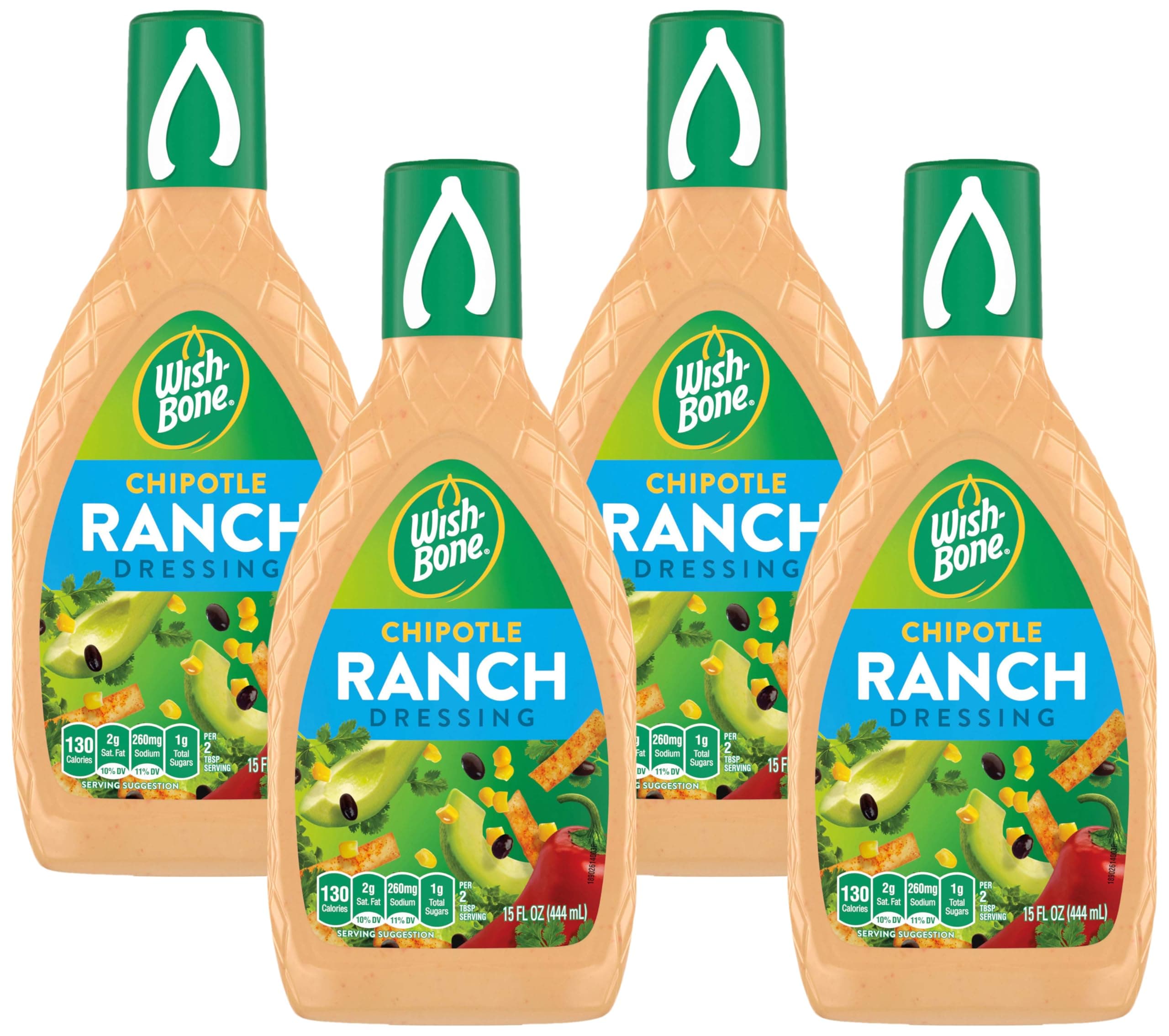 Wish-Bone Chipotle Ranch Dressing, 15 FL oz (Pack of 4)