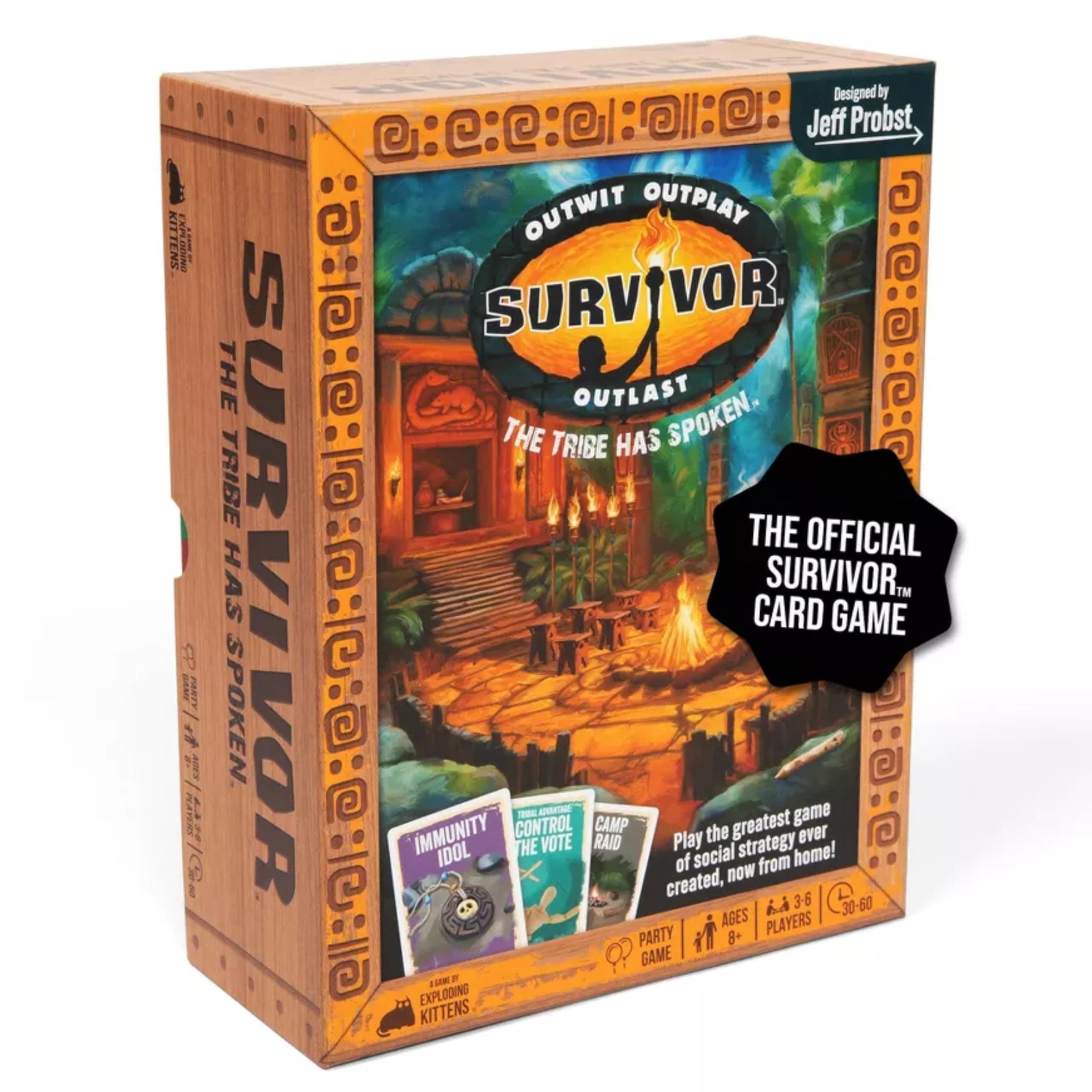 Exploding Kittens Survivor: The Tribe Has Spoken- The only Official Card Game for Survivor Fans - Family Party Game for Ages 8 and up - 3 to 6 Players - Great for Adults, Teens & Kids