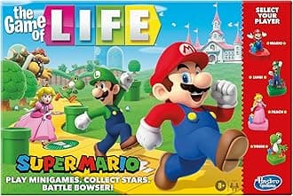 Hasbro Gaming The Game of Life: Super Mario Edition Board Game for Kids Ages 8 and Up, Play Minigames, Collect Stars, Battle Bowser
