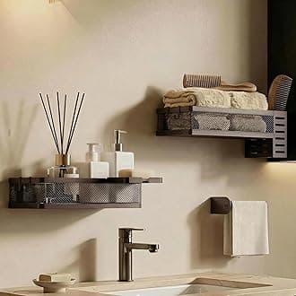 PUSDON Metal Wall Hanging Basket 2 Packs DIY Suitable for Multiple Scenes - Middle Bronze Netting Suit