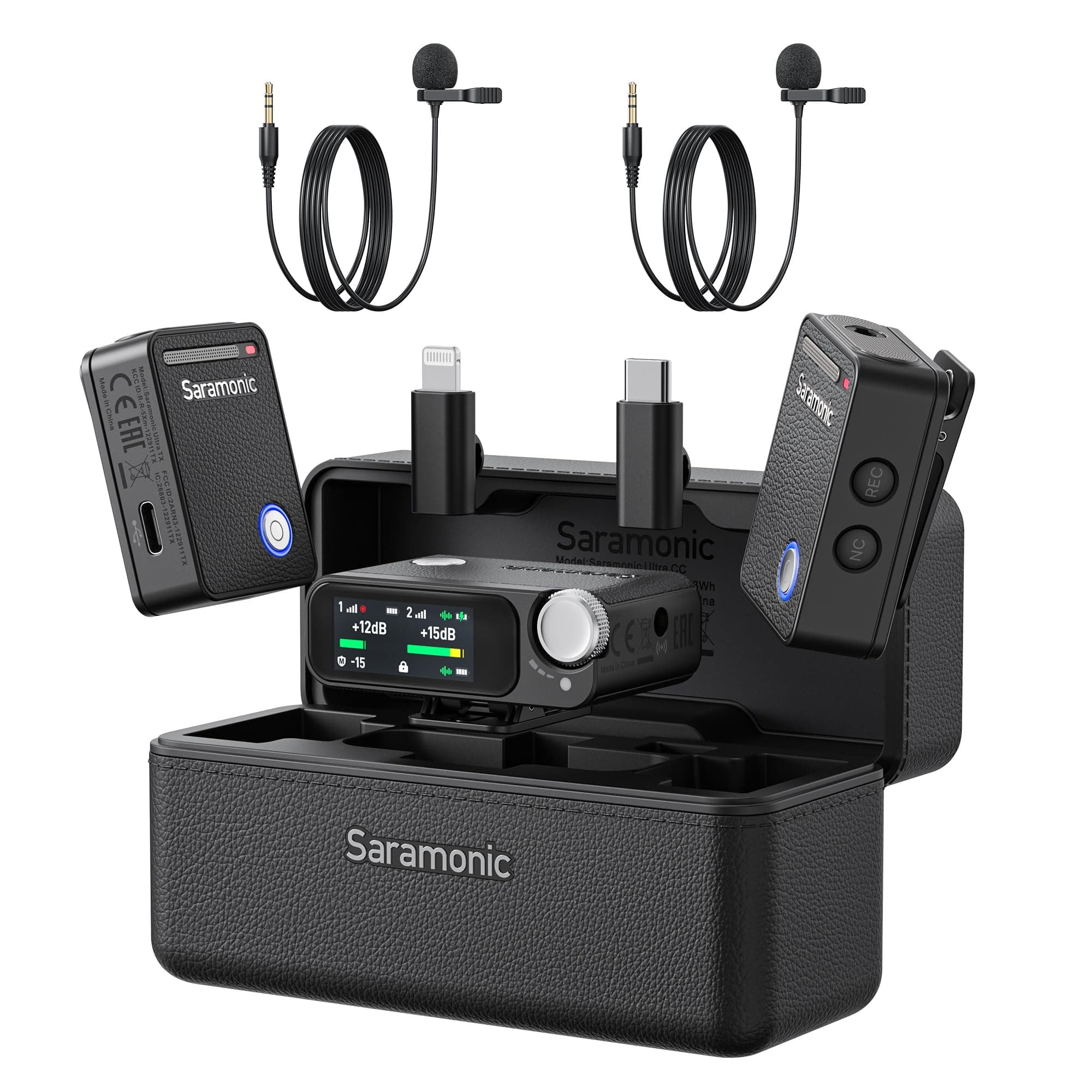 Saramonic Ultra Wireless Microphone for iPhone/Camera/Android, 32-Bit Float Recording, Timecode Sync, Noise Cancellation, 130dB SPL, IPX5 Water Resistance, 984’ Range, Vlog, Streaming