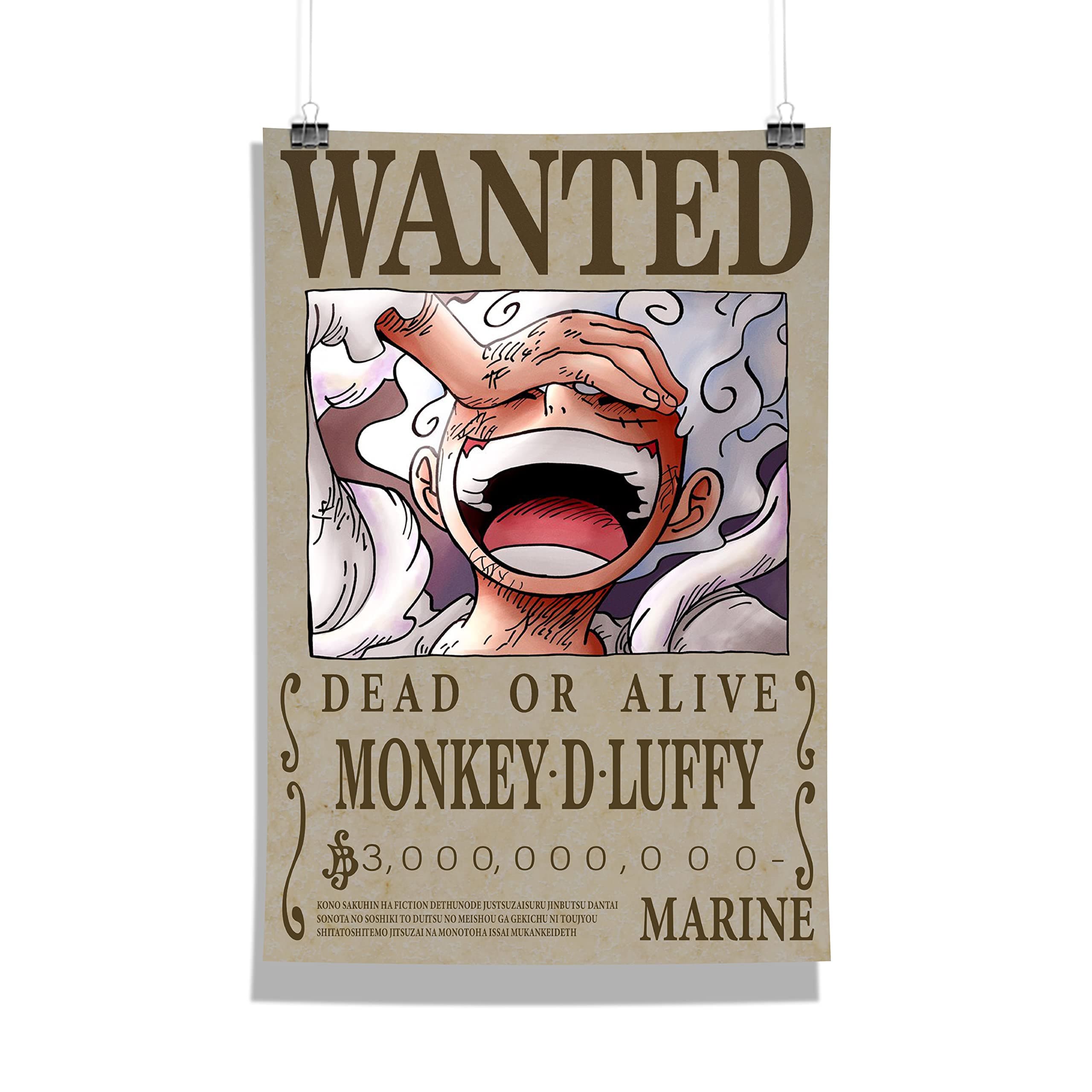 MCSID RAZZ - One Piece - New 3B. wanted Monkey D luffy Design A3 Size Poster (Without Frame) - Best Gift For One Piece Fans/Best Artefact To Your Home & Decor/For Anime Fandom
