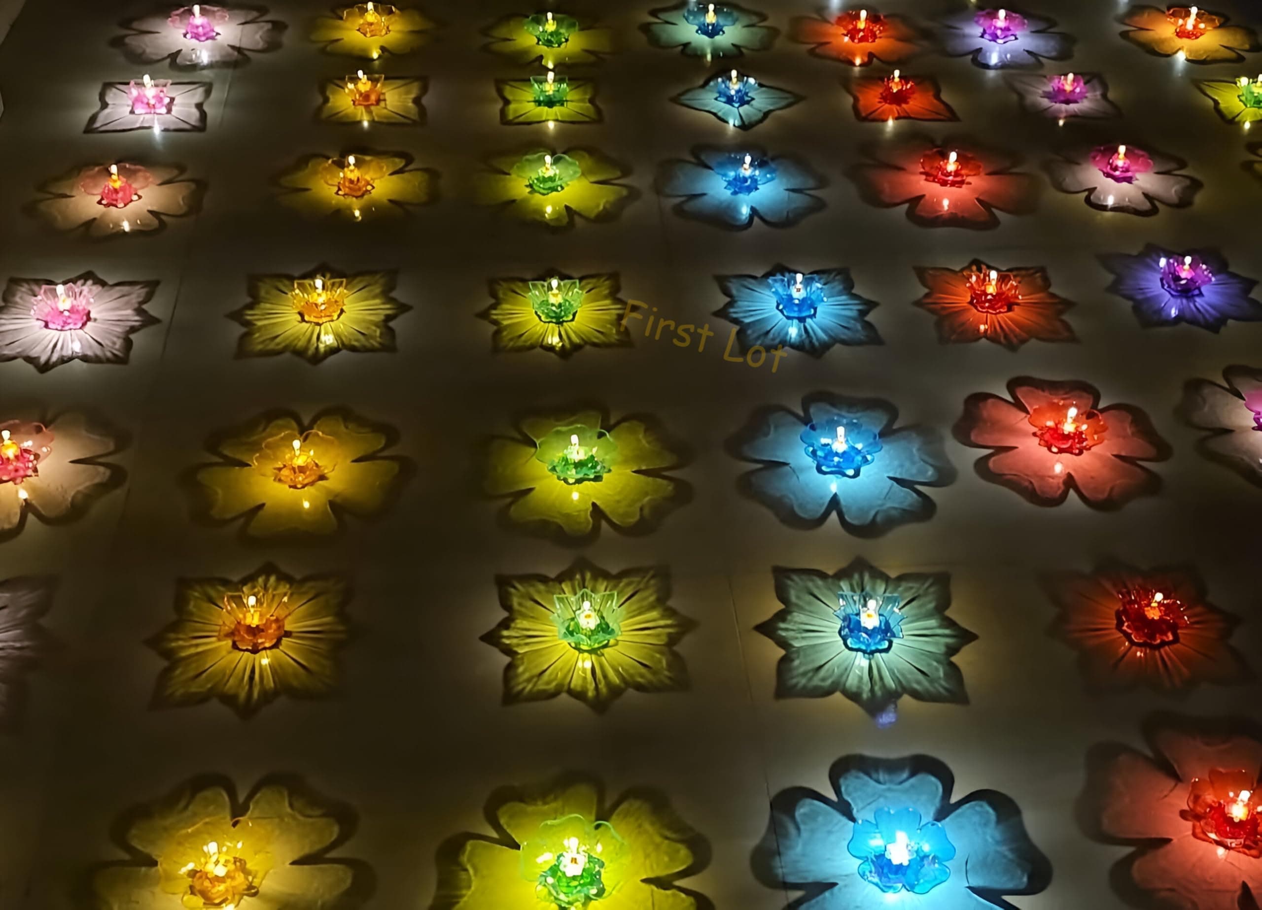 First Lot Water Sensor 3D Reflection Led Diya Candle with Water Sensing Technology Diya, Warm Orange Ambient Lights, Battery Operated Led Candles for Home Decor, Festivals Decoration (Pack of 6)