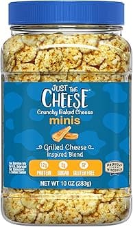 - Minis – Grilled Cheese Crisps, 10 oz Jar, Delicious Low-Carb Lifestyle Protein Chips, High-Protein, Gluten-Free Crisps, Keto-Friendly, Zero Sugar, Perfect Snack for Adults
