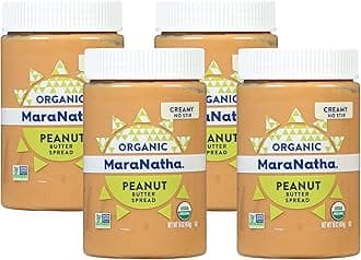 MaraNatha Organic Peanut Butter (No Stir), Creamy, 16 Oz (Pack of 4)
