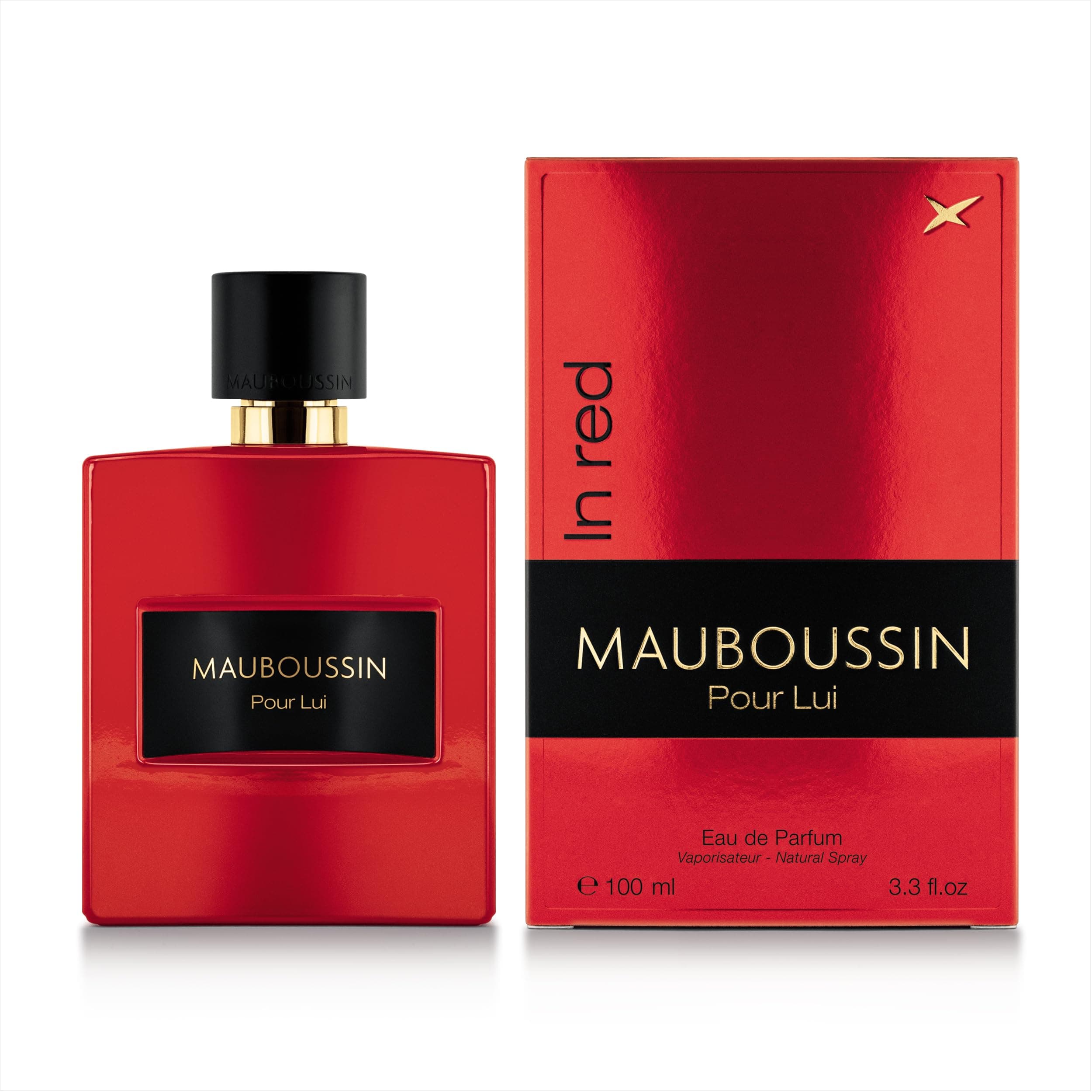 Pour Lui In Red 100ml (3.3 Fl Oz) - Eau de Parfum for Men - Woody & Spicy Scents